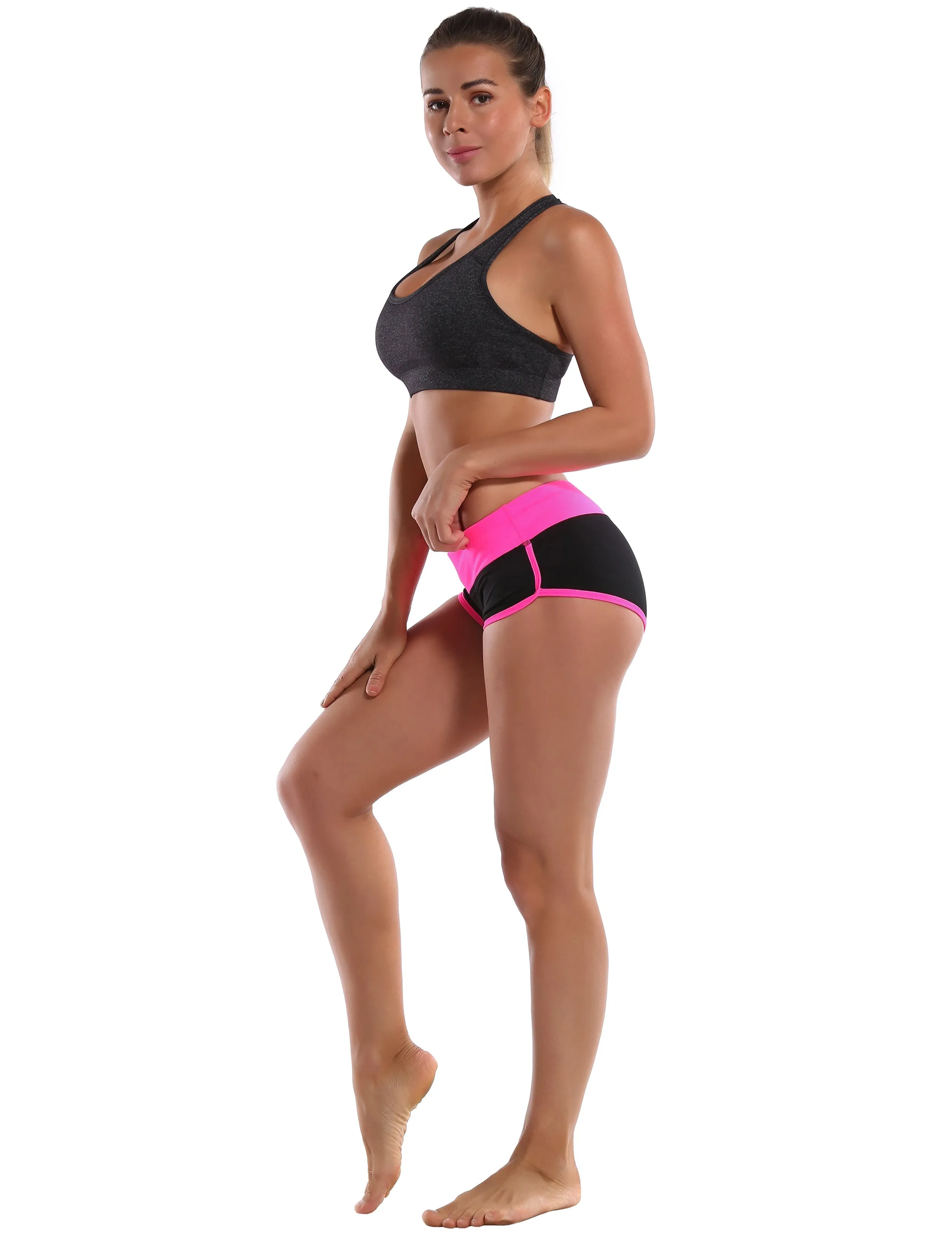 030 Sexy Booty yogastudio Shorts pink_black_yogastudio