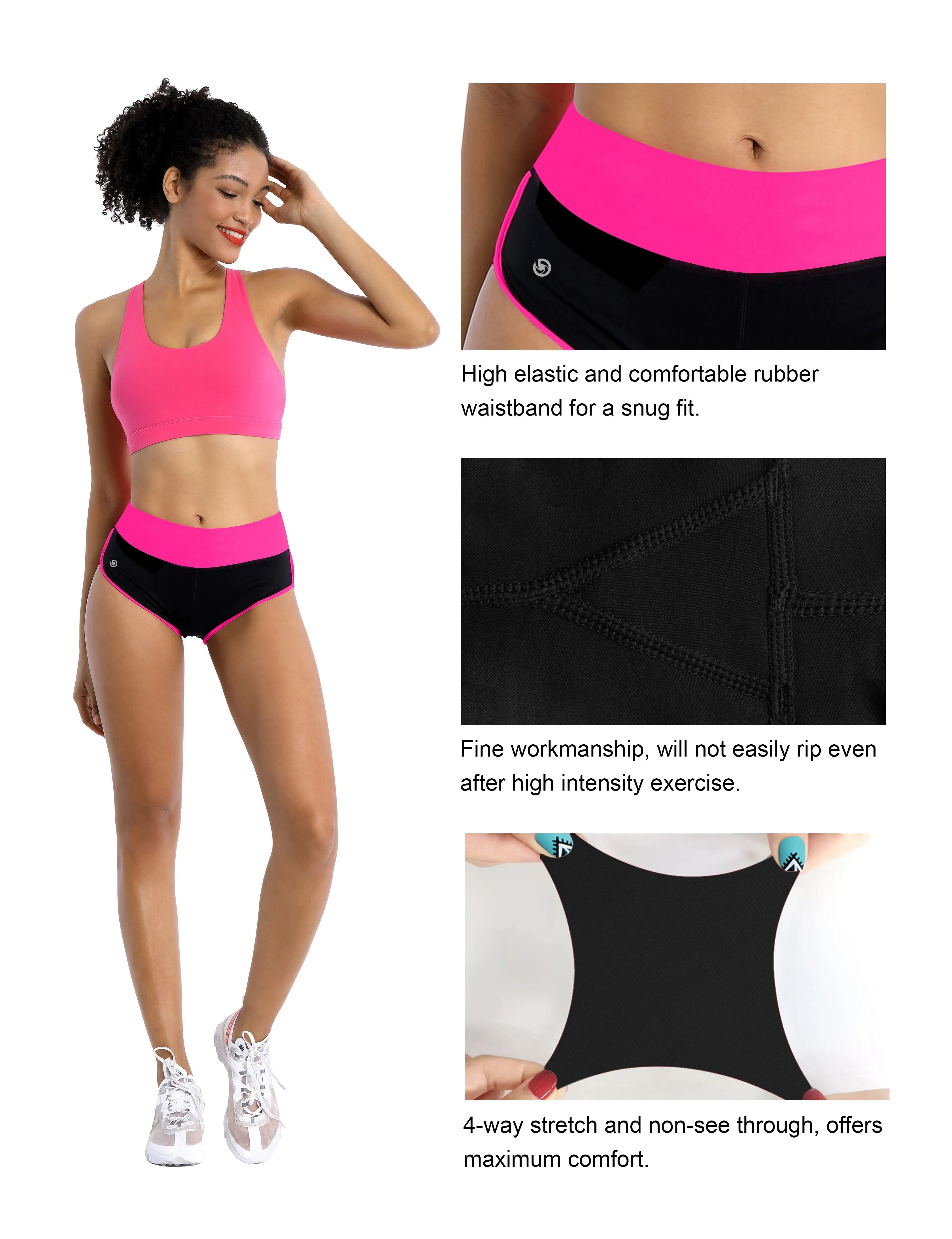 030 Sexy Booty yogastudio Shorts pink_black_yogastudio