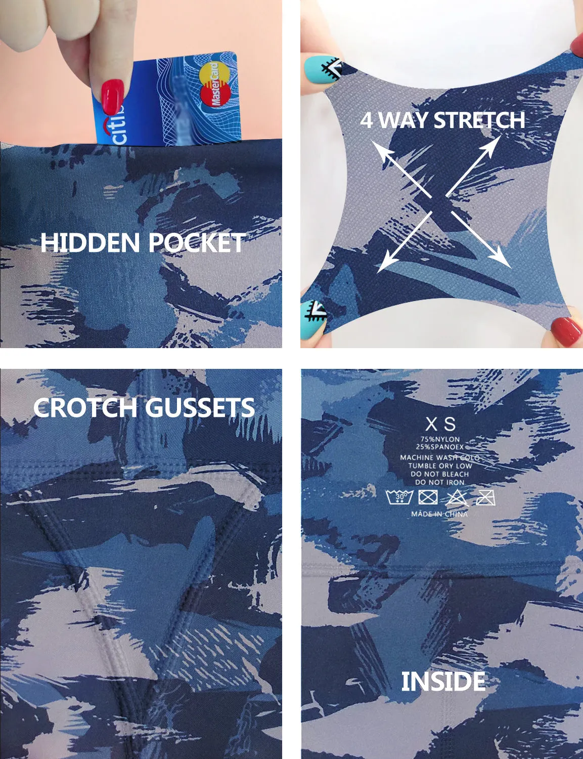 2.5" Printed Side Pockets Biking Shorts navy brushcamo_Biking