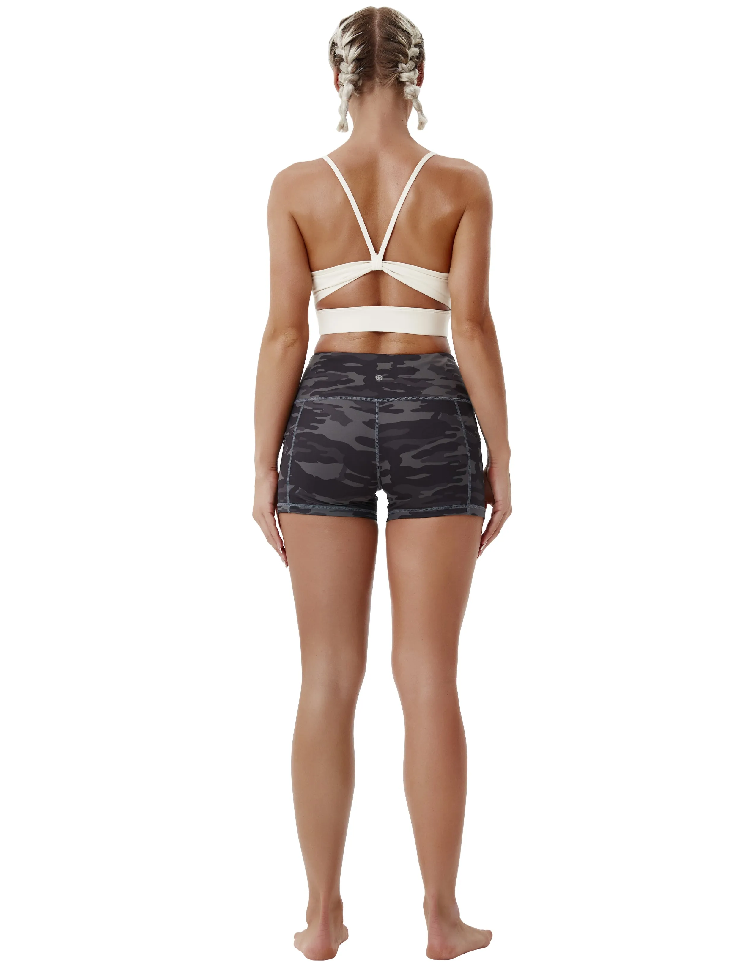 2.5" Printed Side Pockets Gym Shorts dimgraycamo_Gym