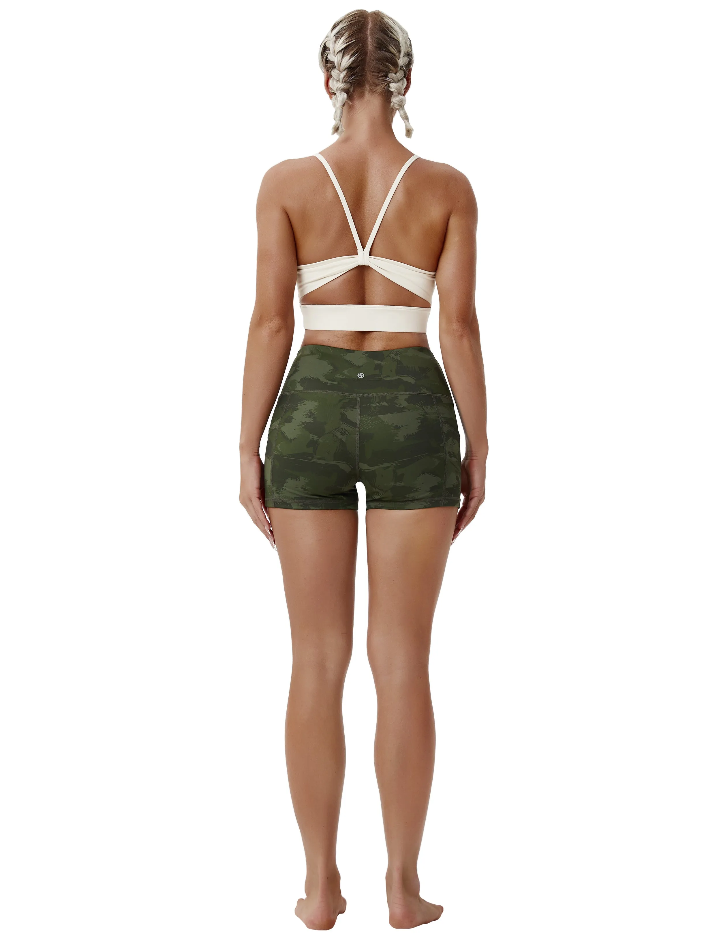 2.5" Printed Side Pockets Jogging Shorts green brushcamo ins_Jogging