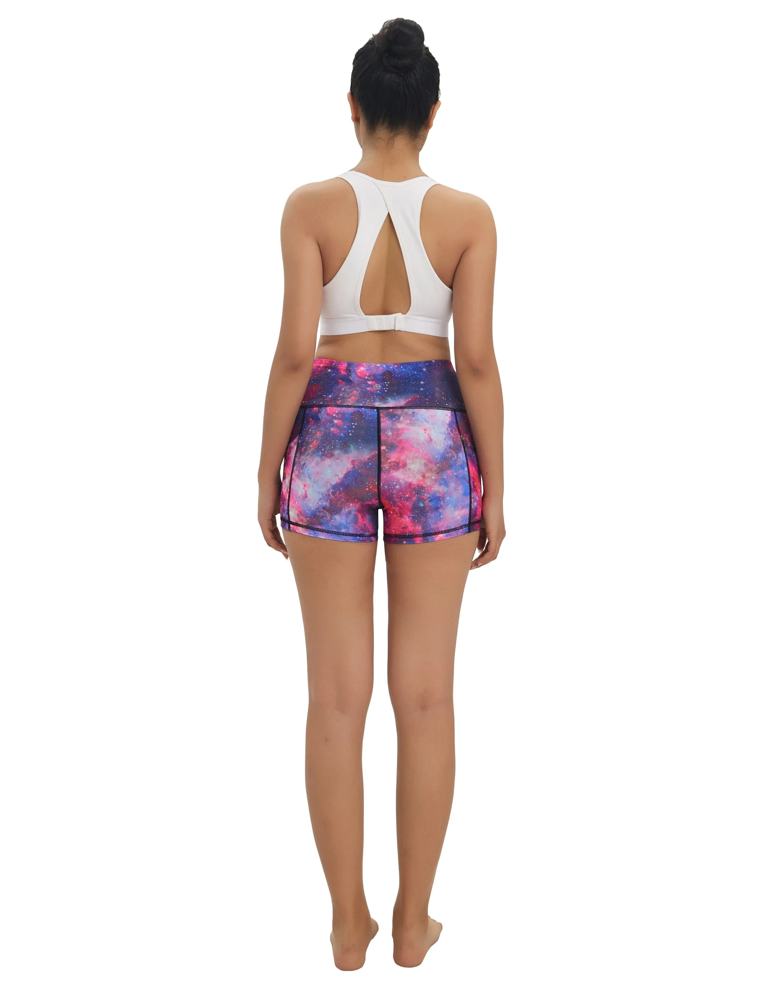 2.5" Printed Side Pockets Pilates Shorts galaxy_Pilates