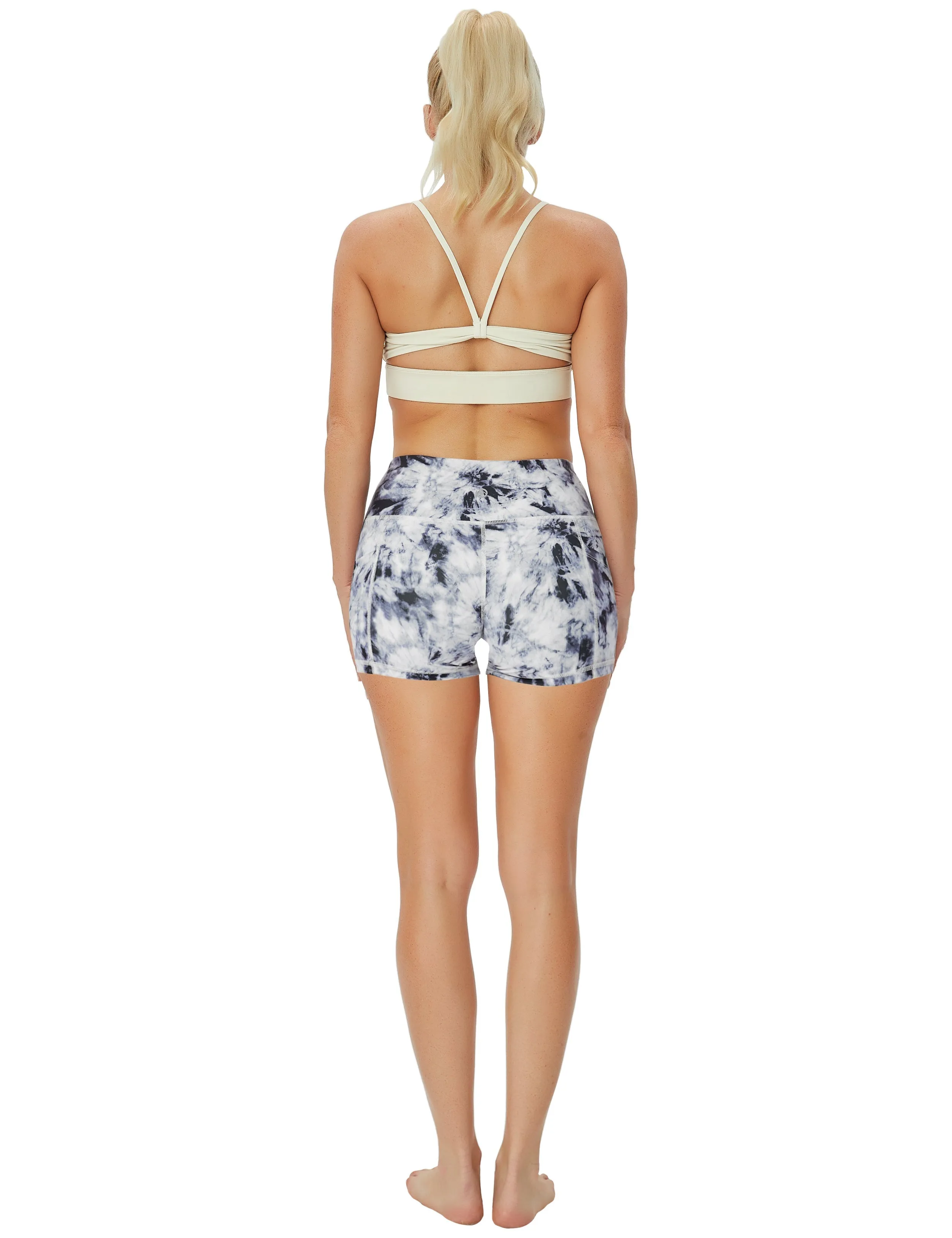 2.5" Printed Side Pockets Plus Size Shorts black dandelion_Plus Size