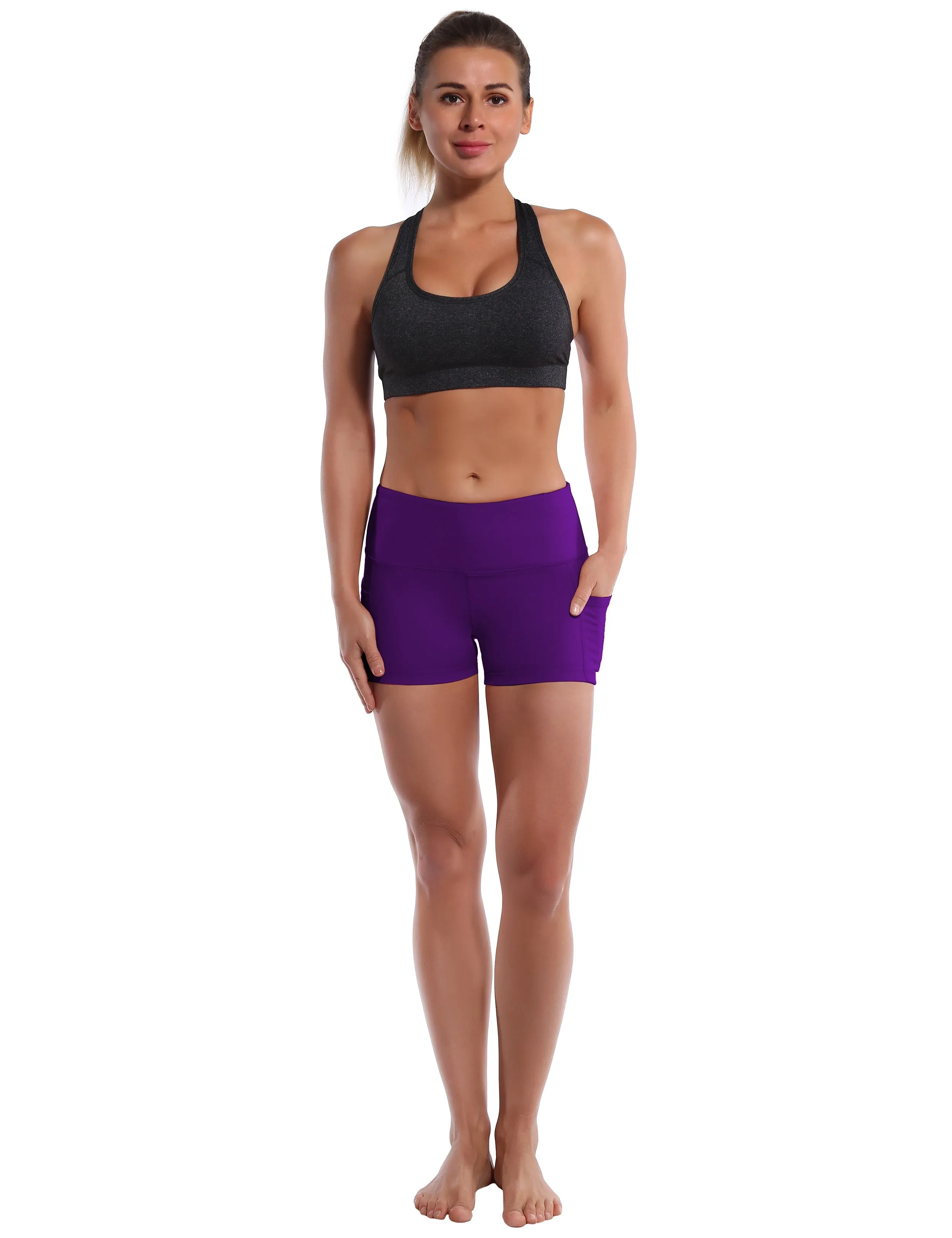 2.5" Side Pockets Jogging Shorts eggplantpurple_Jogging