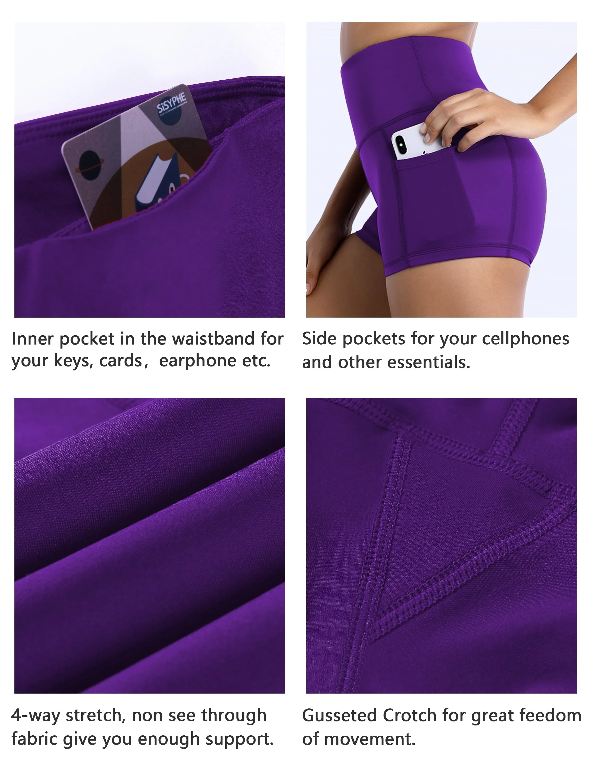 2.5" Side Pockets Jogging Shorts eggplantpurple_Jogging