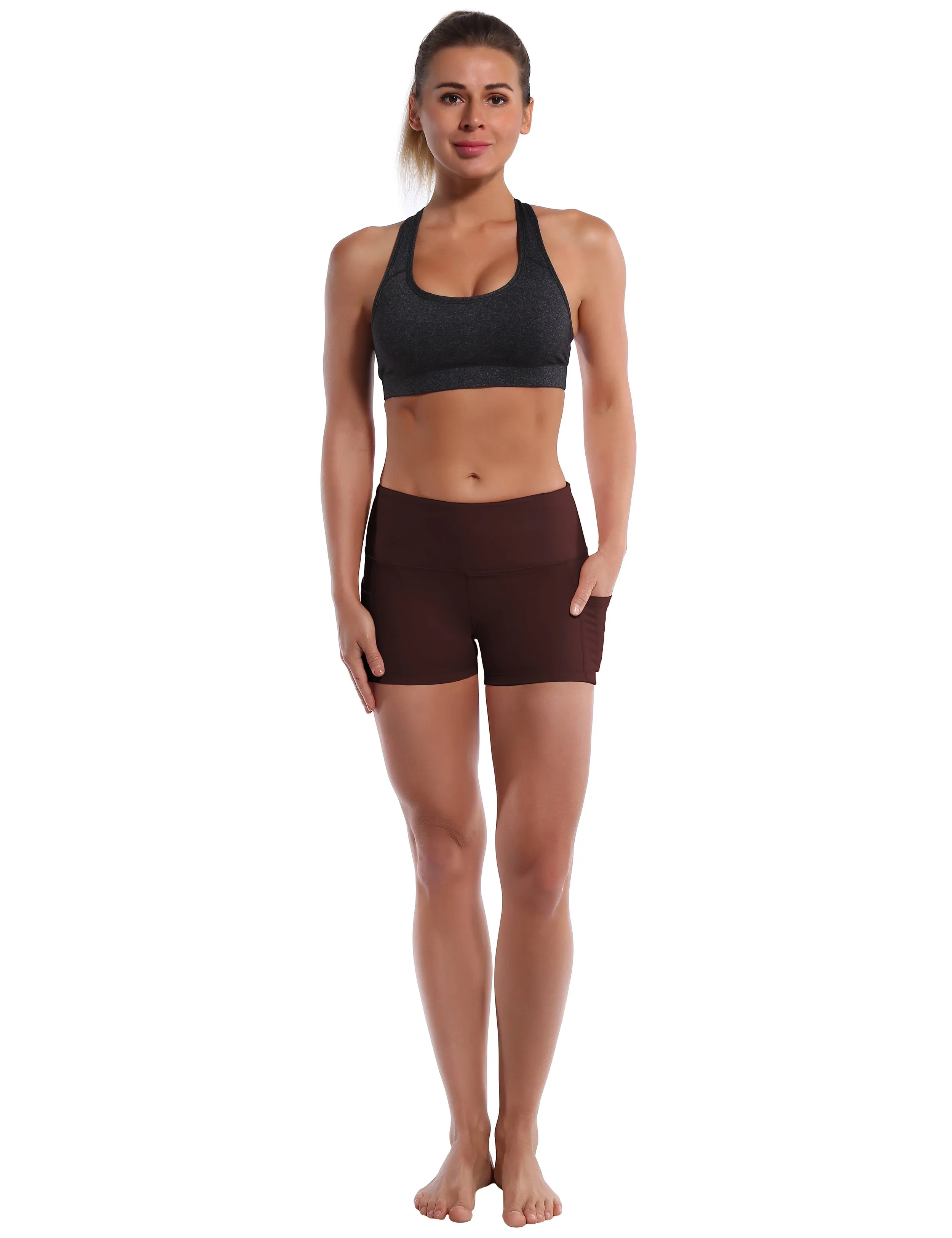 2.5" Side Pockets yogastudio Shorts mahoganymaroon_yogastudio