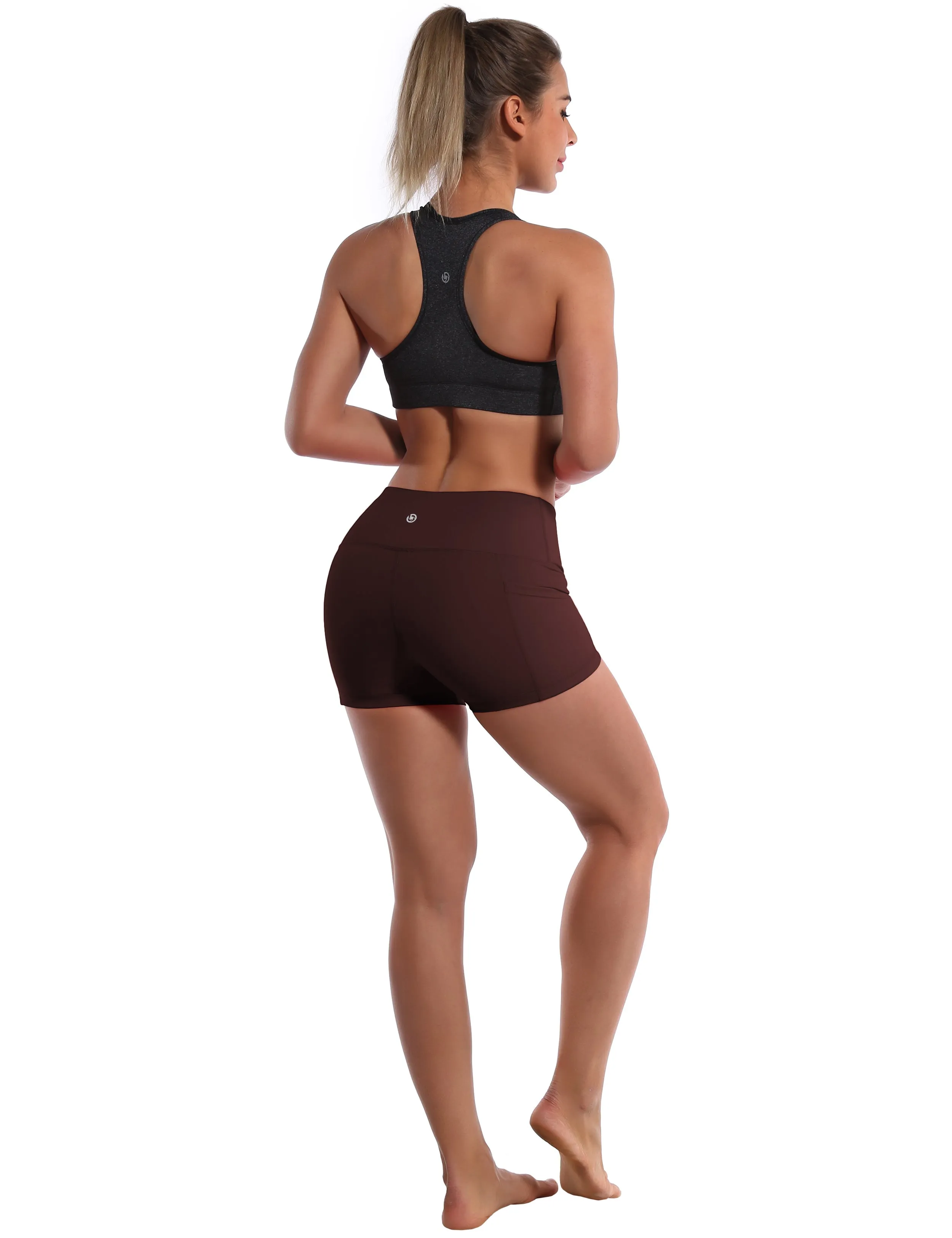 2.5" Side Pockets yogastudio Shorts mahoganymaroon_yogastudio