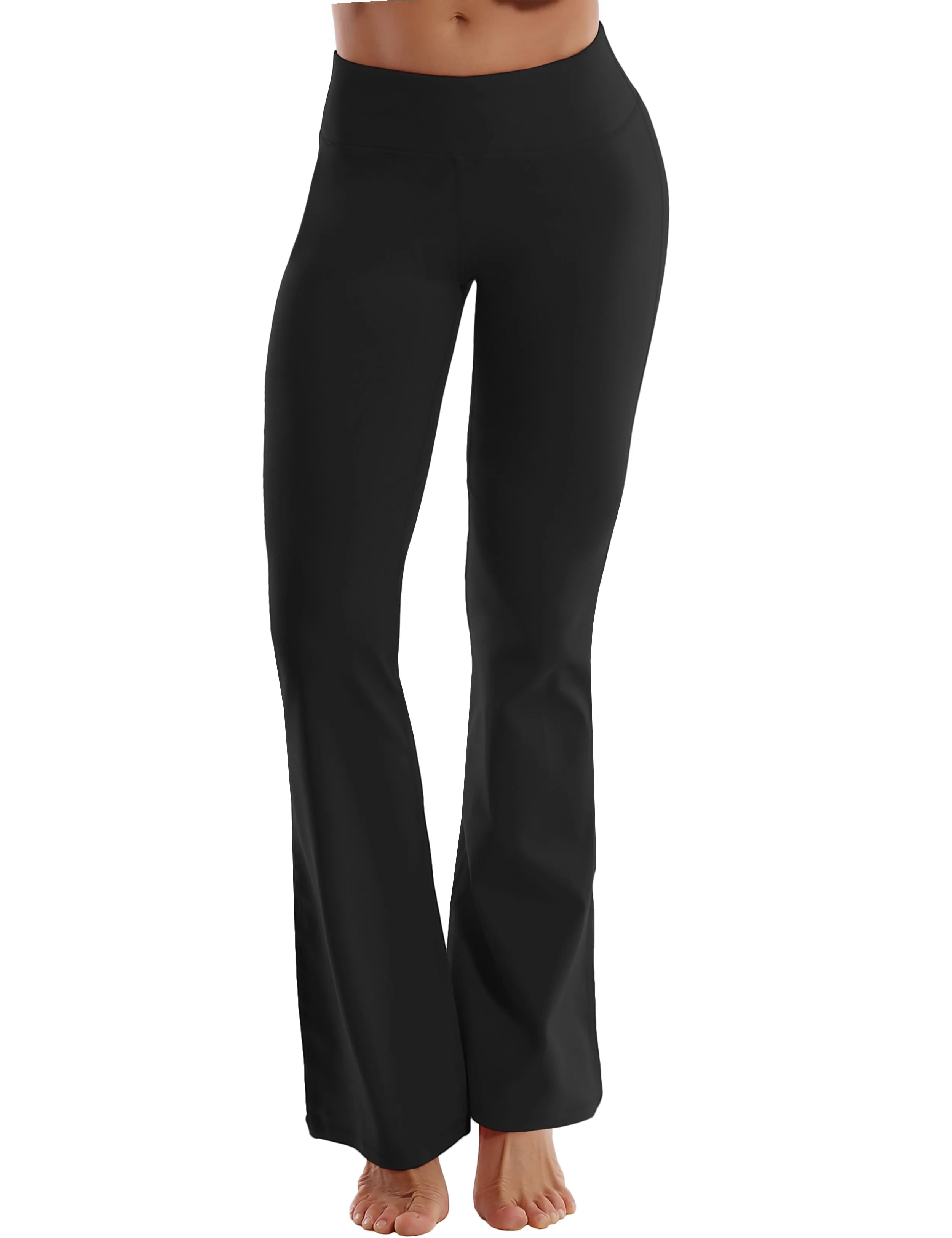 29" 31" 33" 35" 37"  Back Pockets Bootcut Leggings black_yogastudio