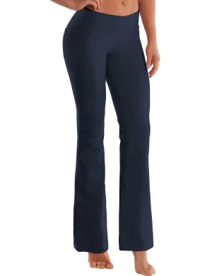 29" 31" 33" 35" 37"  Back Pockets Bootcut Leggings darknavy_Plus Size