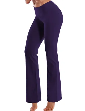 29" 31" 33" 35" 37"  Back Pockets Bootcut Leggings darkpurple_Biking