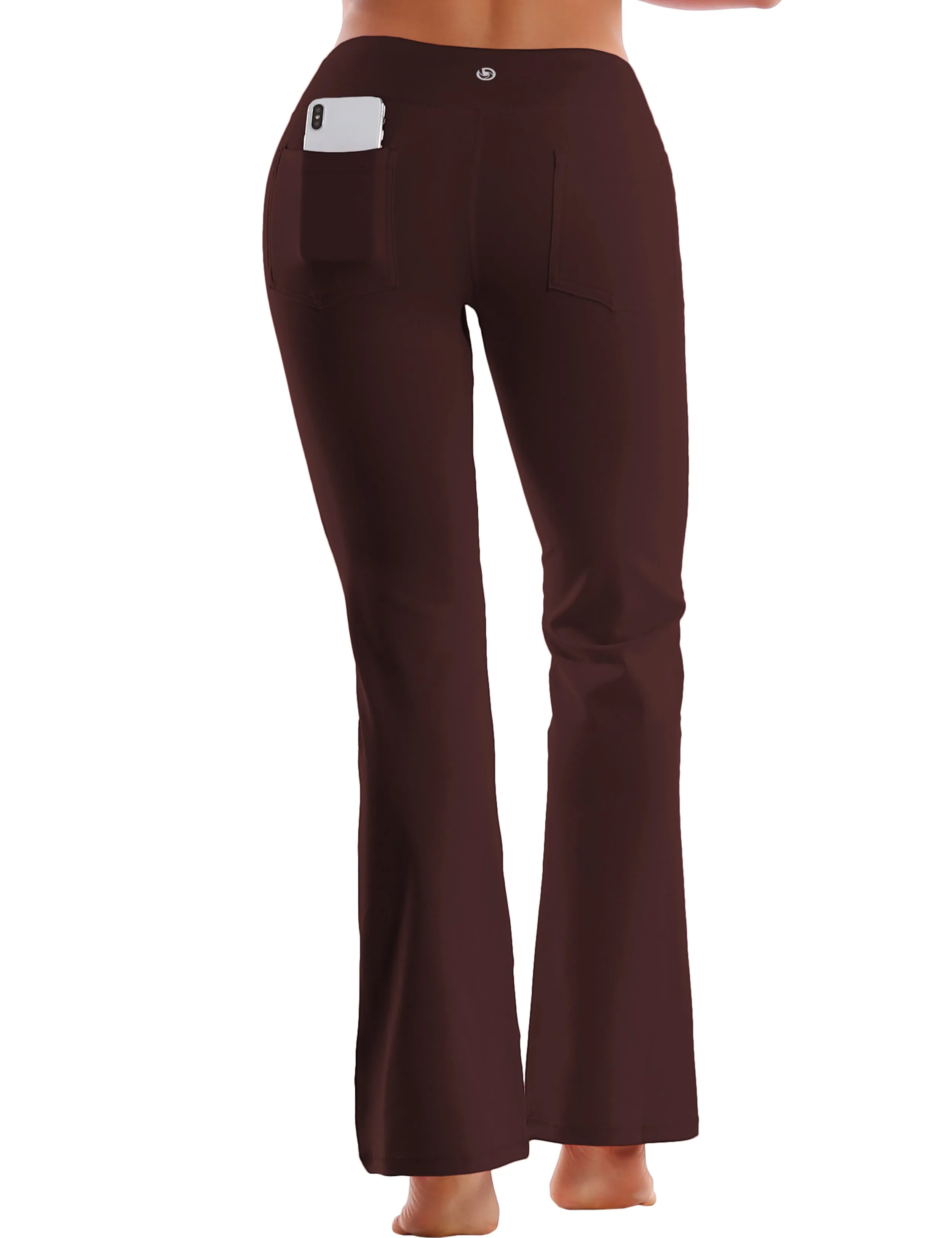29" 31" 33" 35" 37"  Back Pockets Bootcut Leggings mahoganymaroon_Plus Size