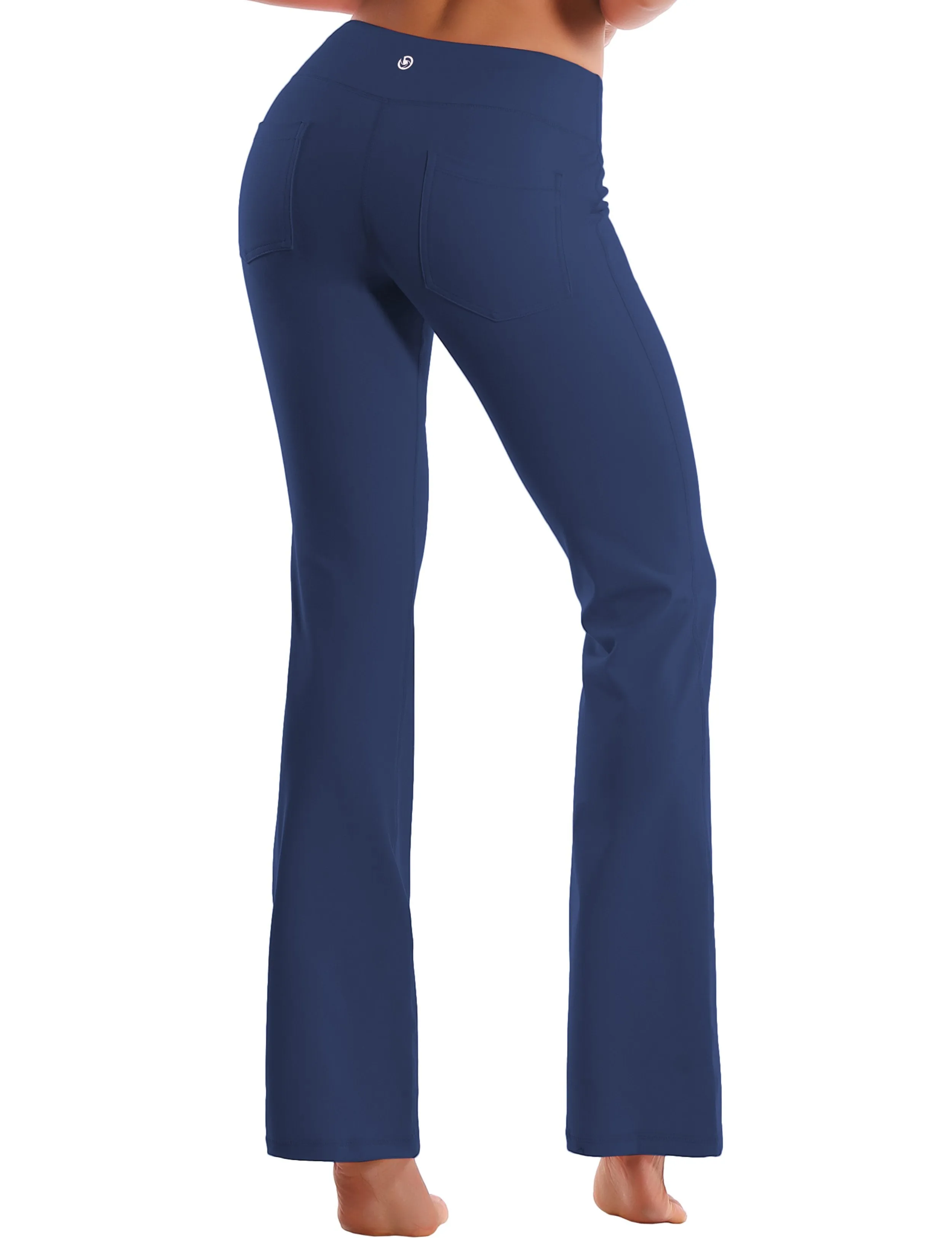 29" 31" 33" 35" 37"  Back Pockets Bootcut Leggings purplishblue ins_Tall Size