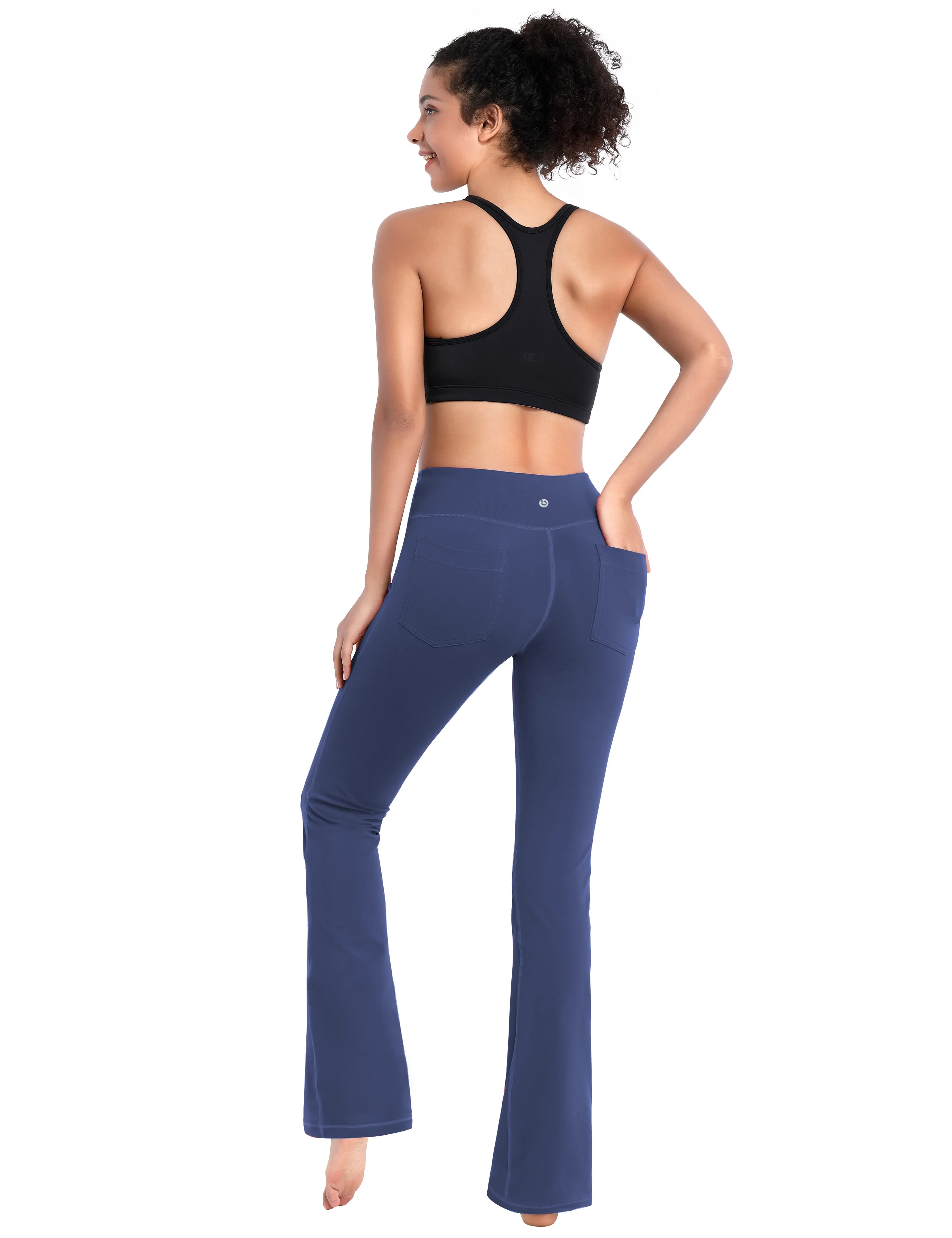 29" 31" 33" 35" 37"  Back Pockets Bootcut Leggings purplishblue_Tall Size