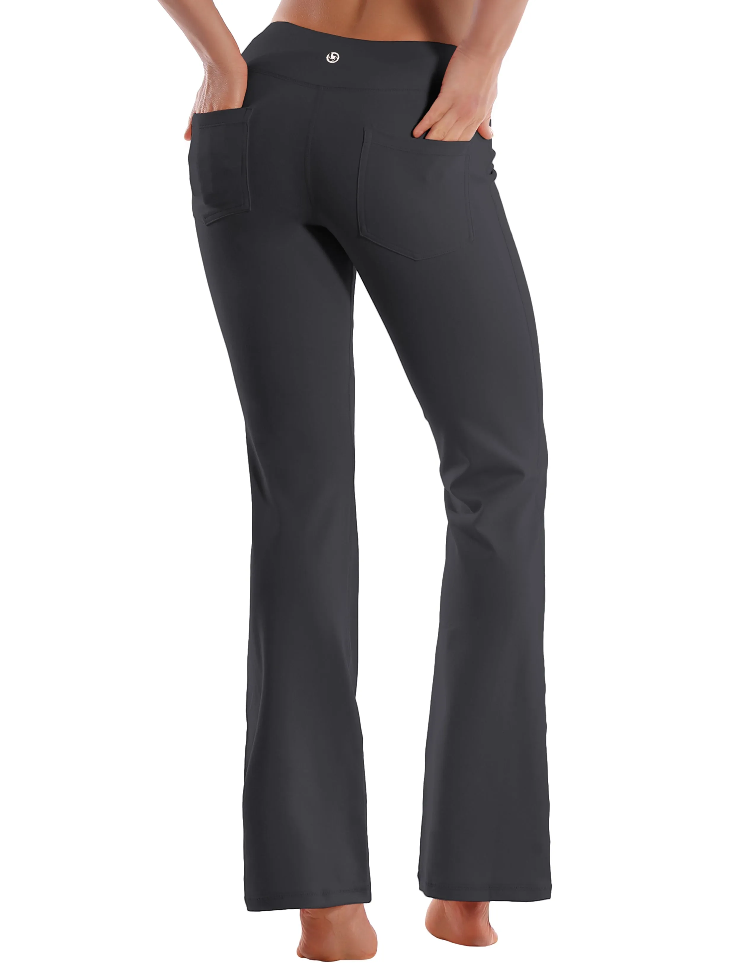 29" 31" 33" 35" 37"  Back Pockets Bootcut Leggings shadowcharcoal_Jogging