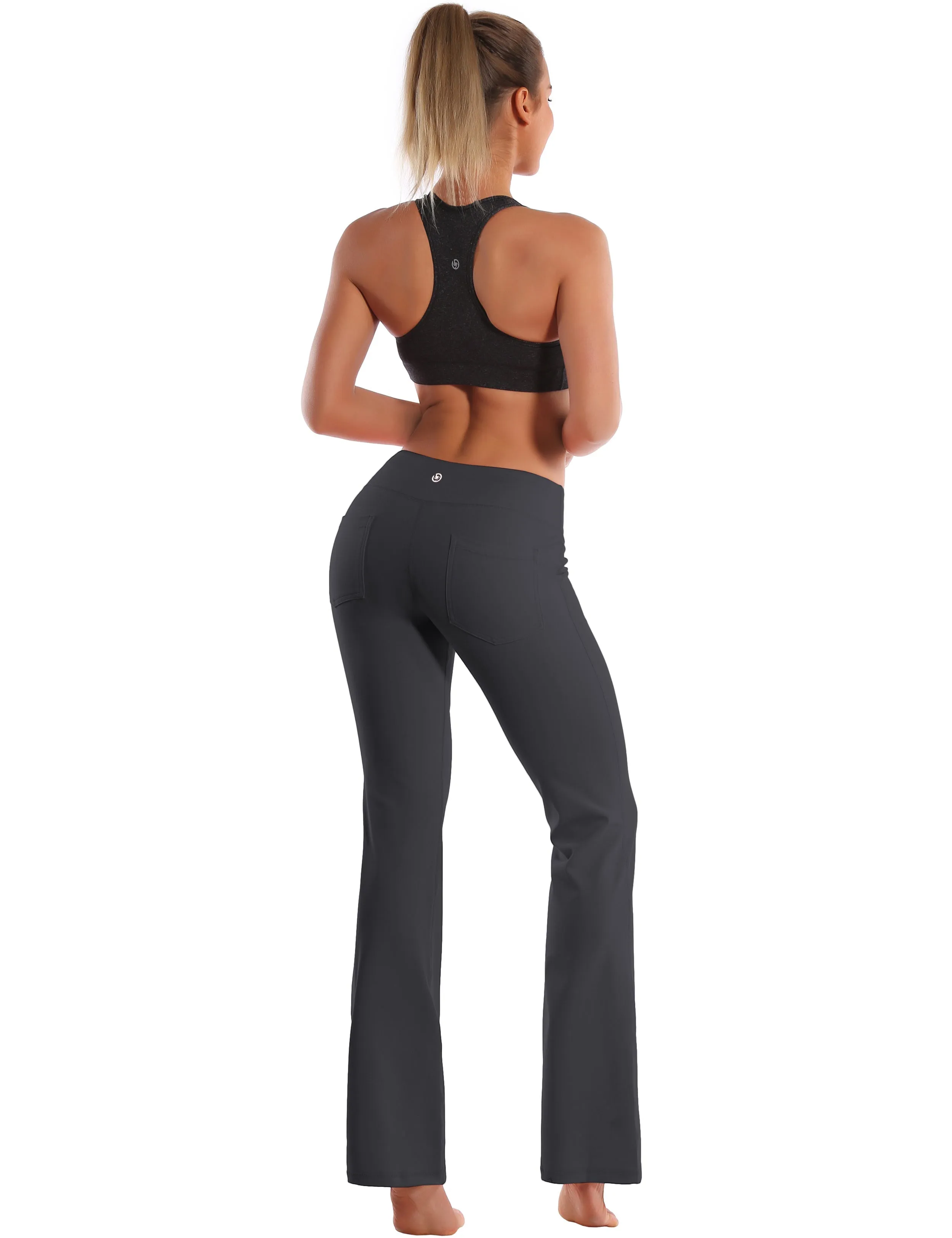 29" 31" 33" 35" 37"  Back Pockets Bootcut Leggings shadowcharcoal_Jogging