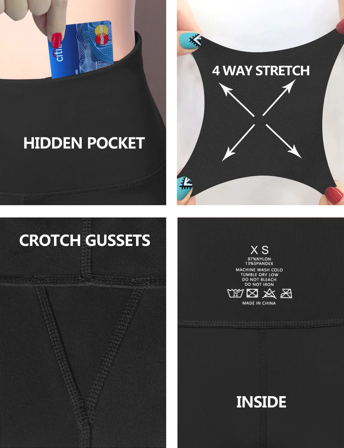 29" 31" 33" 35" 37"  Back Pockets Bootcut Leggings shadowcharcoal_Jogging