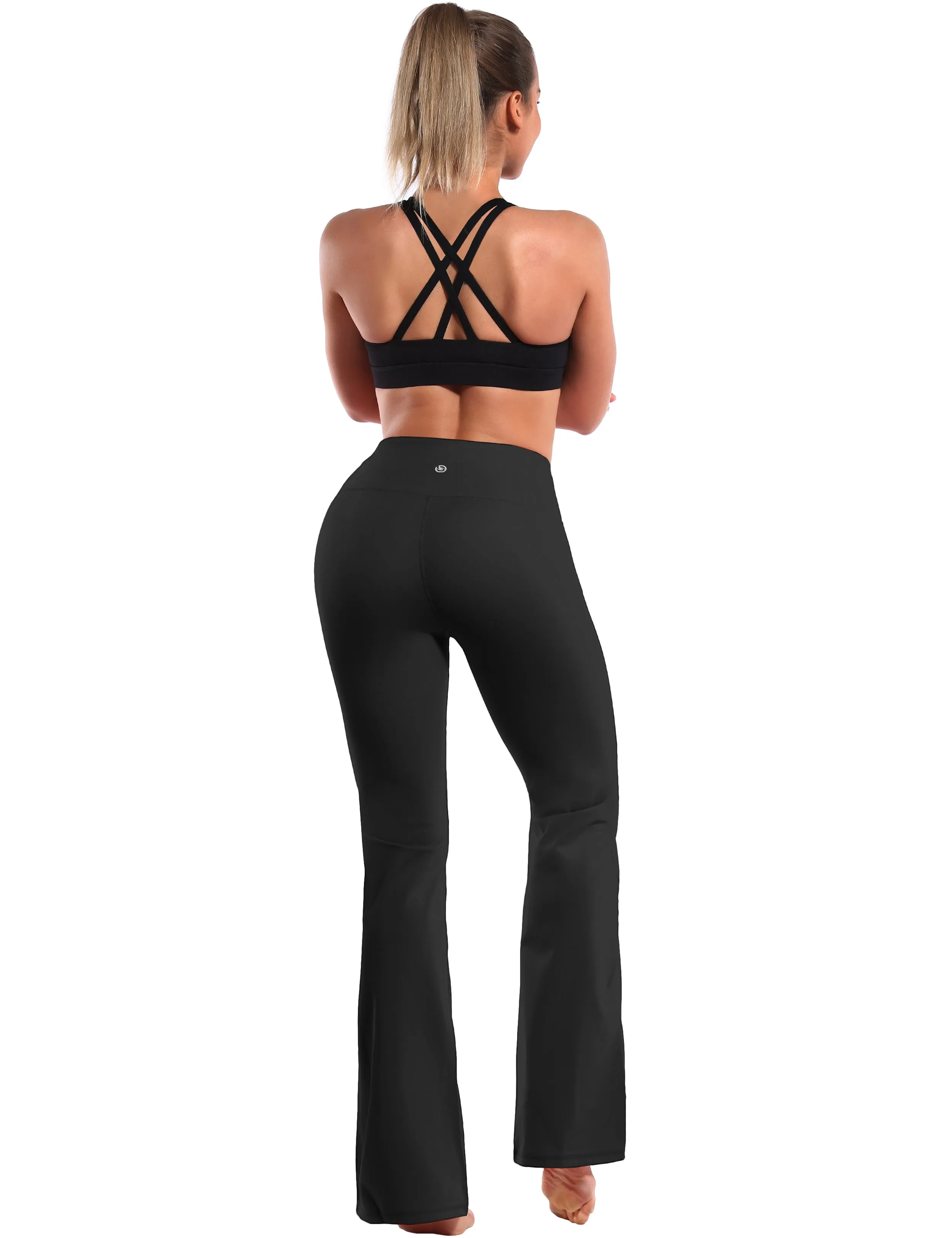 29" 31" 33" 35" 37" High Waist Bootcut Leggings Black ins_Pilates
