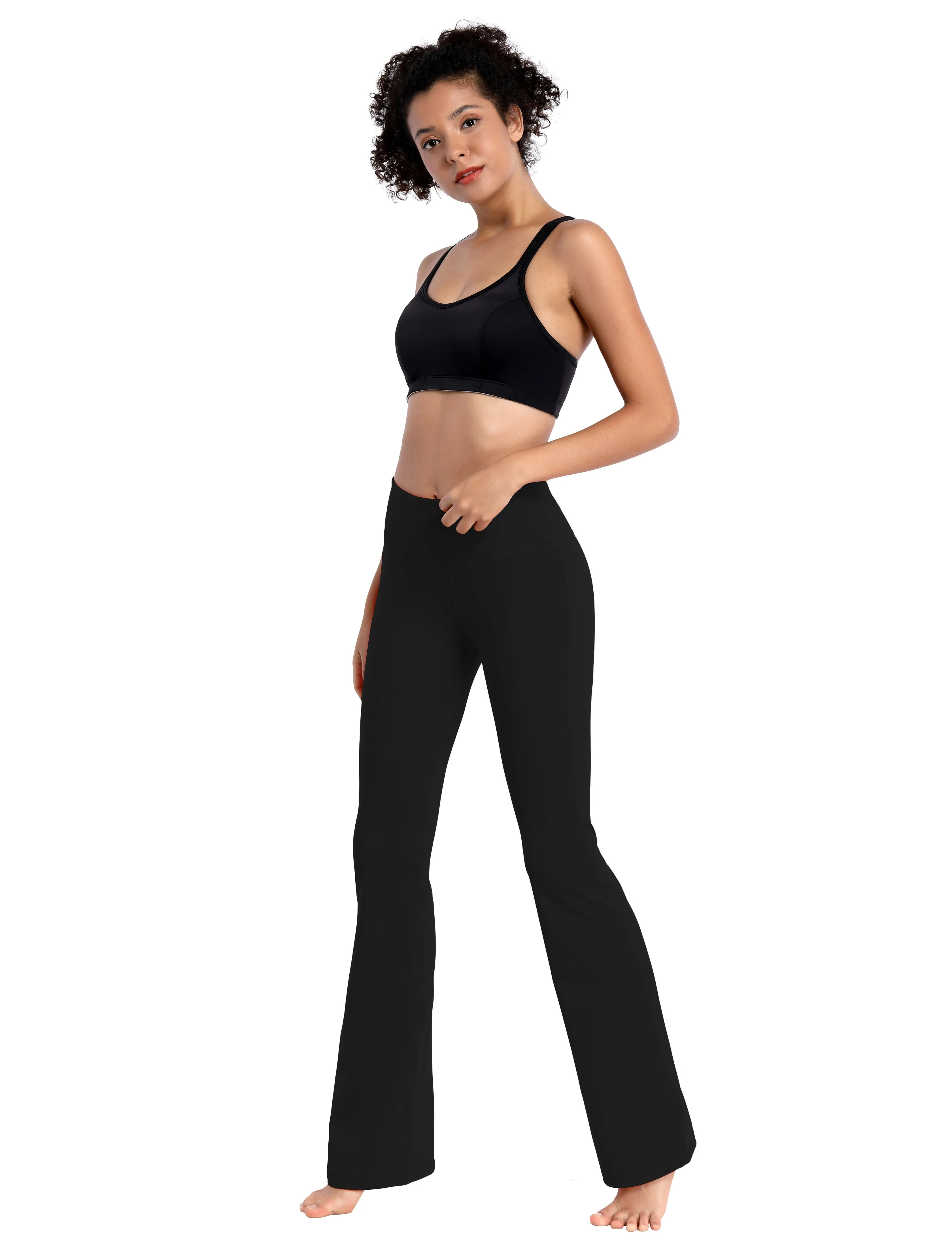 29" 31" 33" 35" 37" High Waist Bootcut Leggings Black ins_Pilates