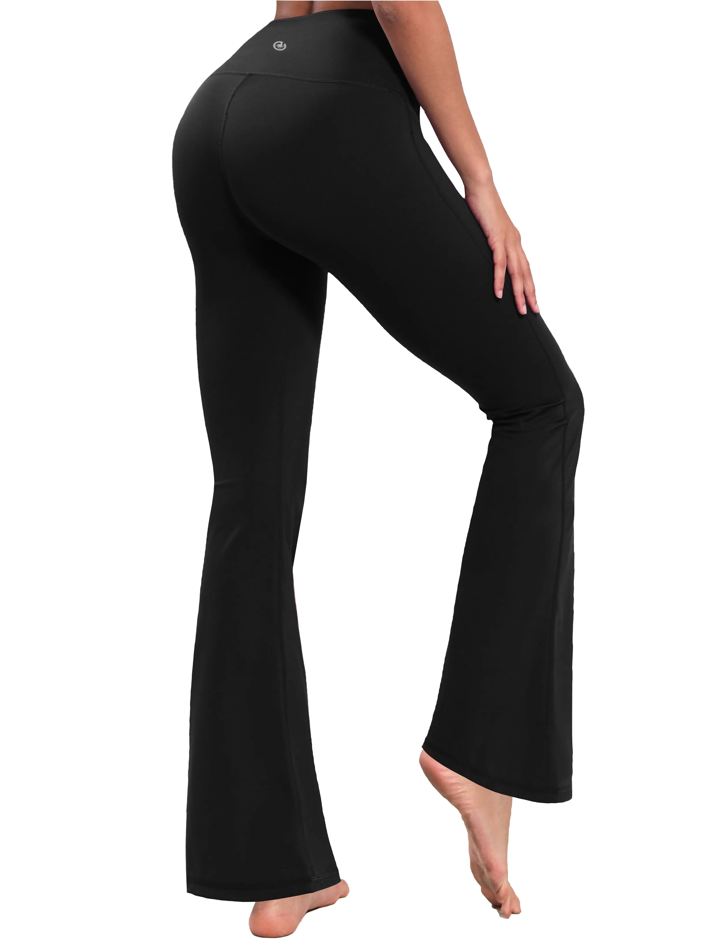 29" 31" 33" 35" 37" High Waist Bootcut Leggings Black_Gym