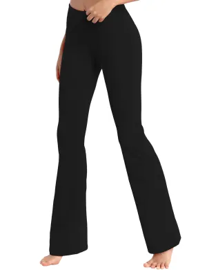 29" 31" 33" 35" 37" High Waist Bootcut Leggings Black_Gym