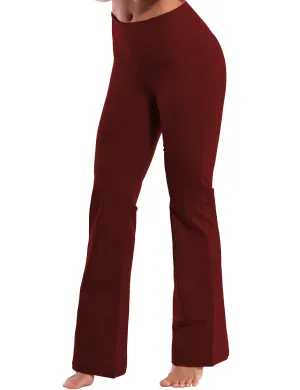 29" 31" 33" 35" 37" High Waist Bootcut Leggings Cherryred_Plus Size