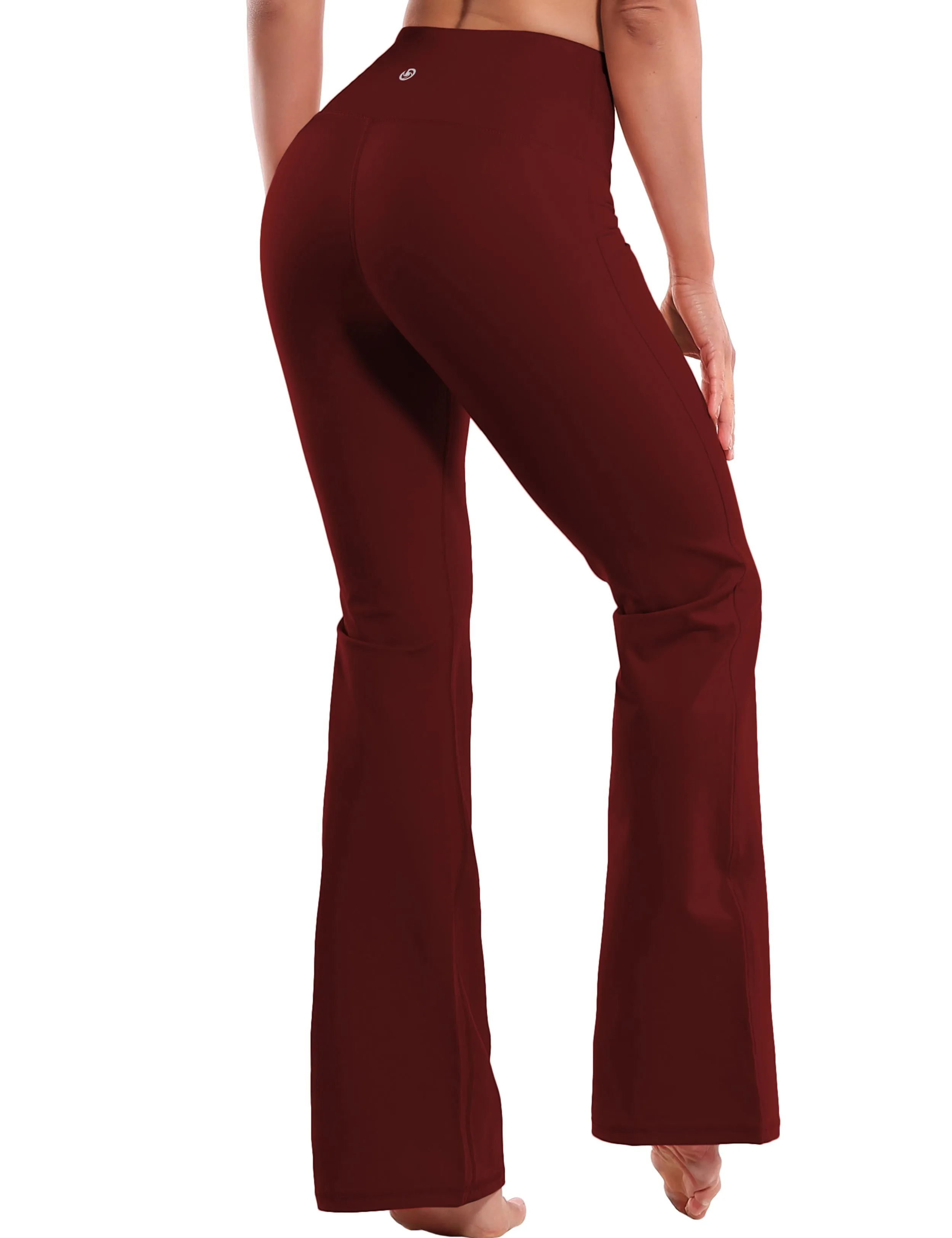 29" 31" 33" 35" 37" High Waist Bootcut Leggings Cherryred_Plus Size
