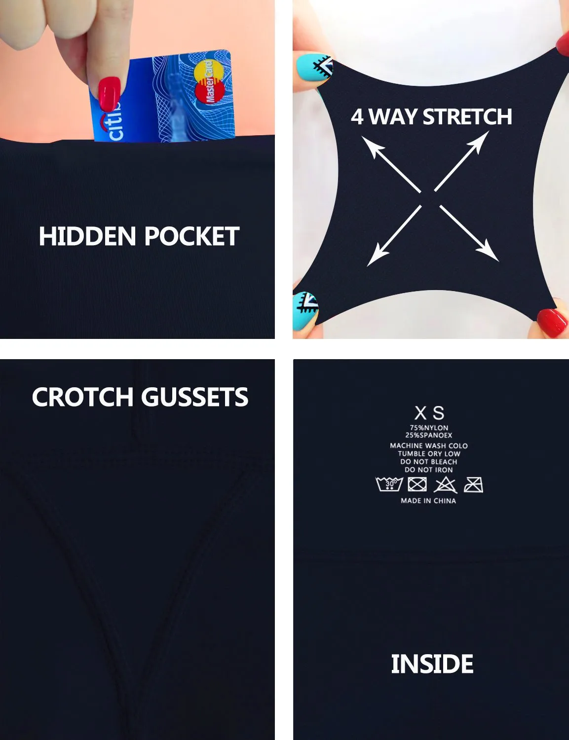 29" 31" 33" 35" 37" High Waist Bootcut Leggings Darknavy ins_Gym