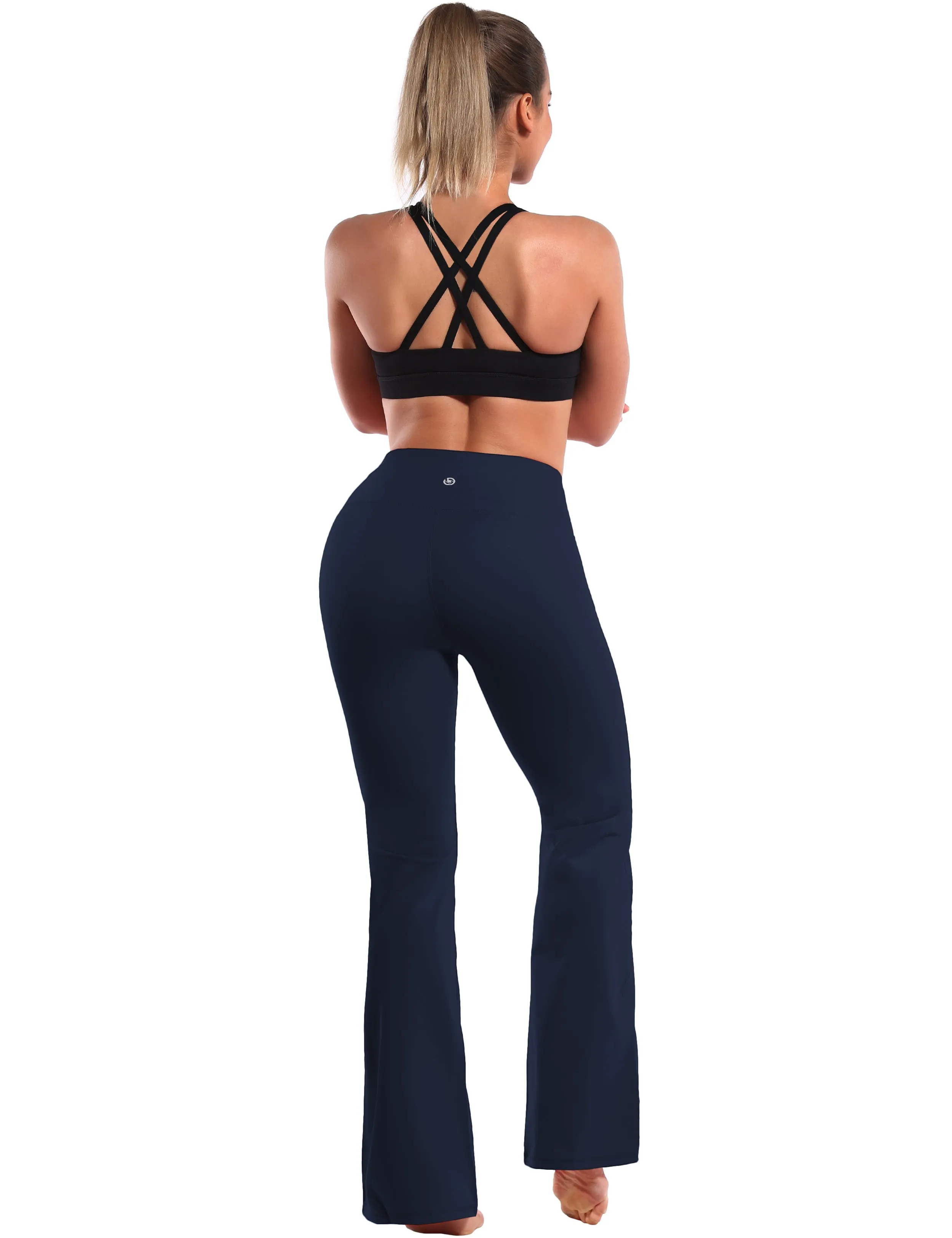 29" 31" 33" 35" 37" High Waist Bootcut Leggings Darknavy_Tall Size