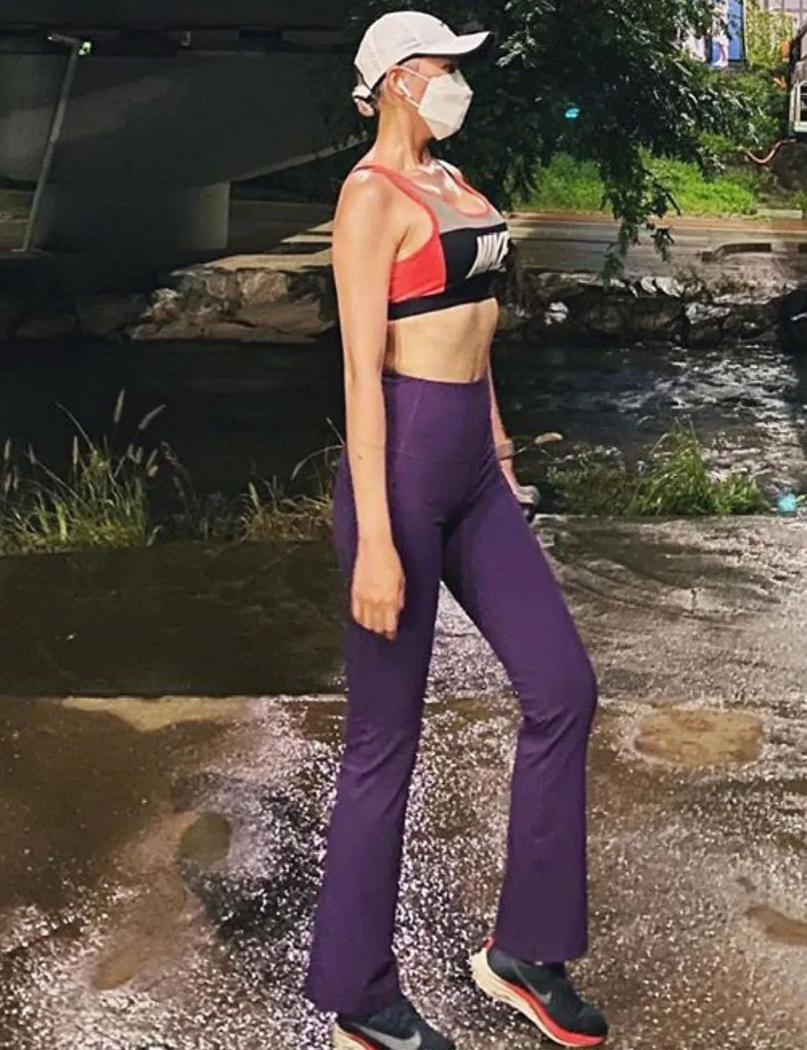 29" 31" 33" 35" 37" High Waist Bootcut Leggings Eggplantpurple ins_Jogging