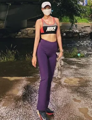 29" 31" 33" 35" 37" High Waist Bootcut Leggings Eggplantpurple ins_Tall Size