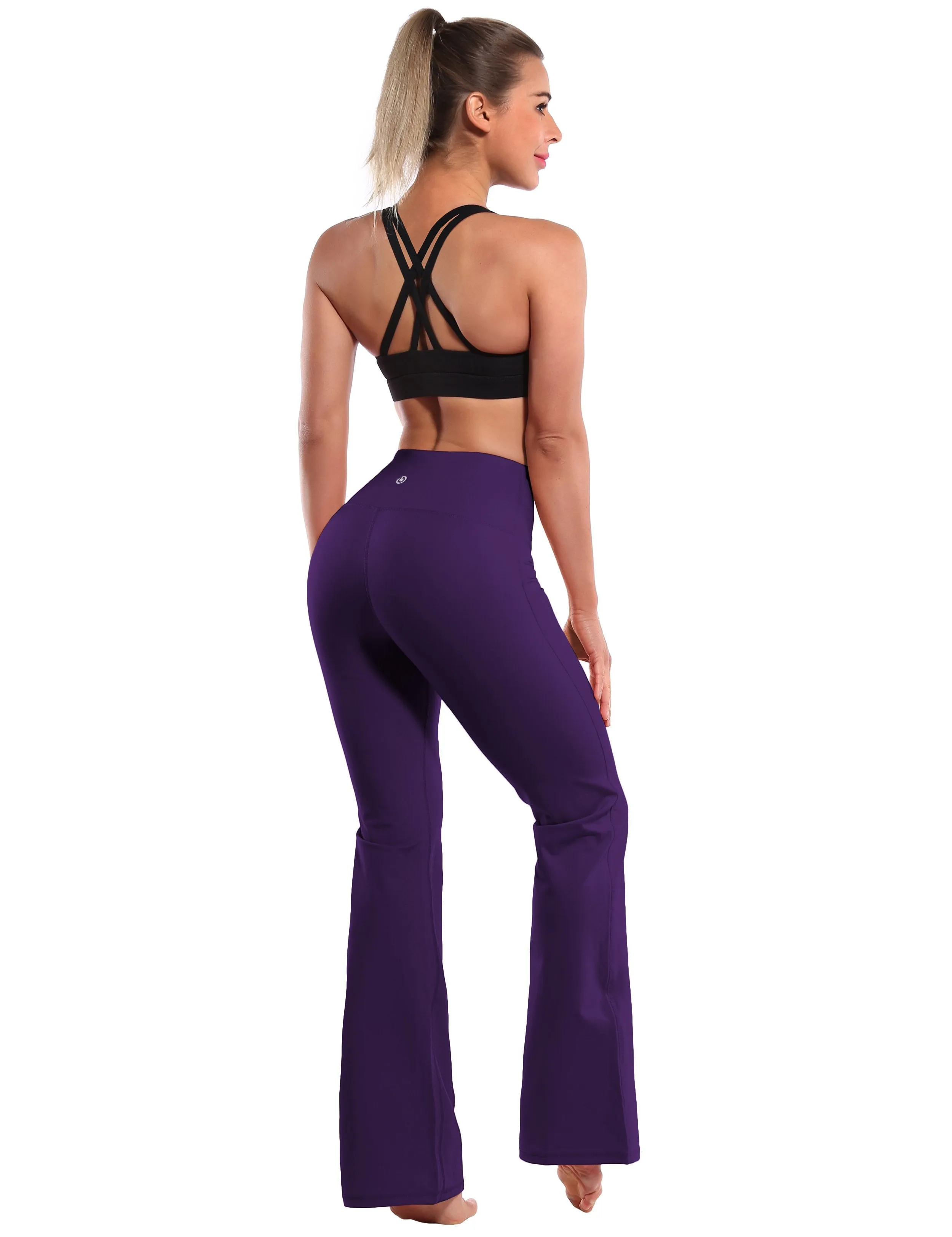 29" 31" 33" 35" 37" High Waist Bootcut Leggings Eggplantpurple ins_Tall Size