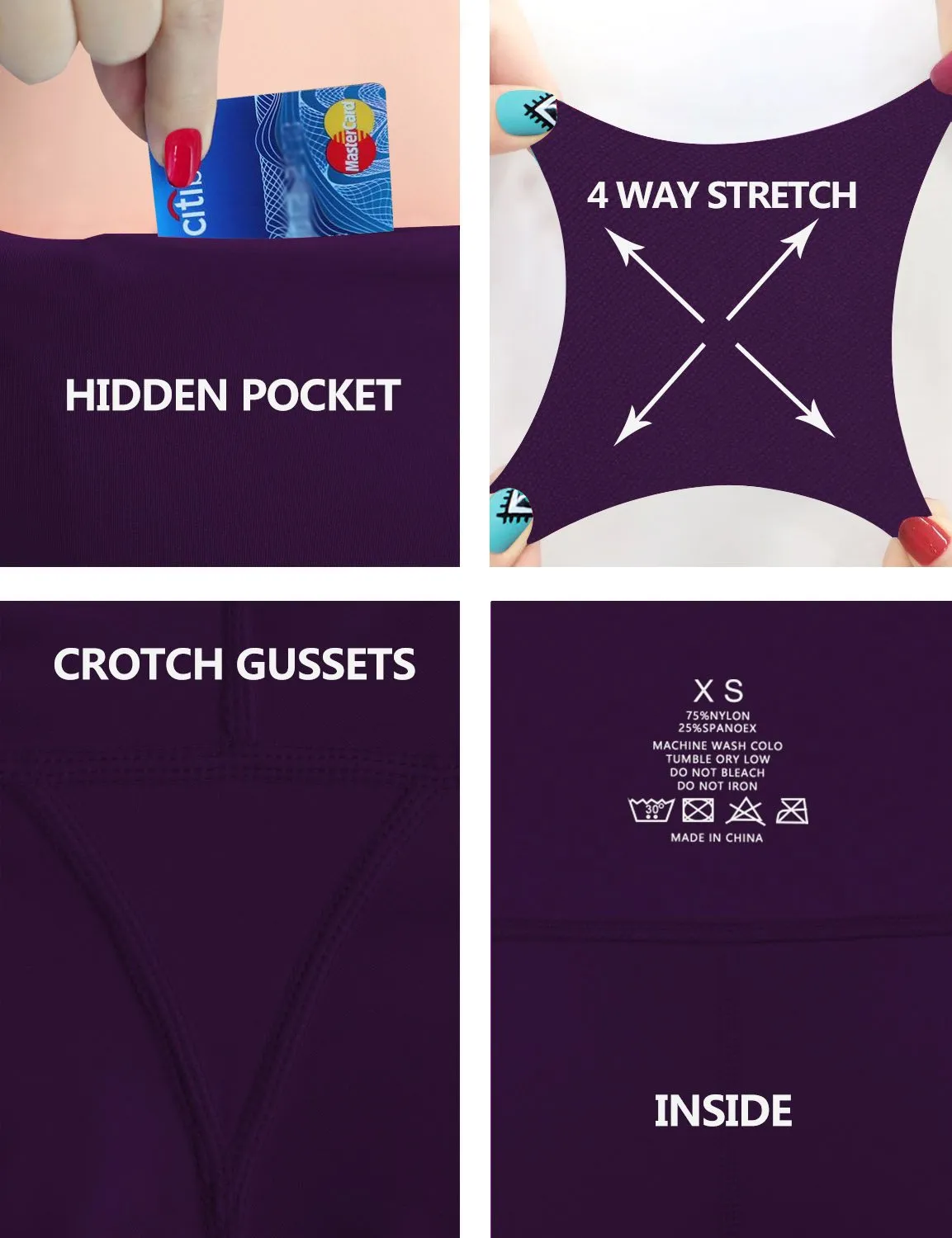 29" 31" 33" 35" 37" High Waist Bootcut Leggings Eggplantpurple ins_Tall Size