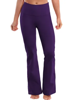 29" 31" 33" 35" 37" High Waist Bootcut Leggings Eggplantpurple_Biking