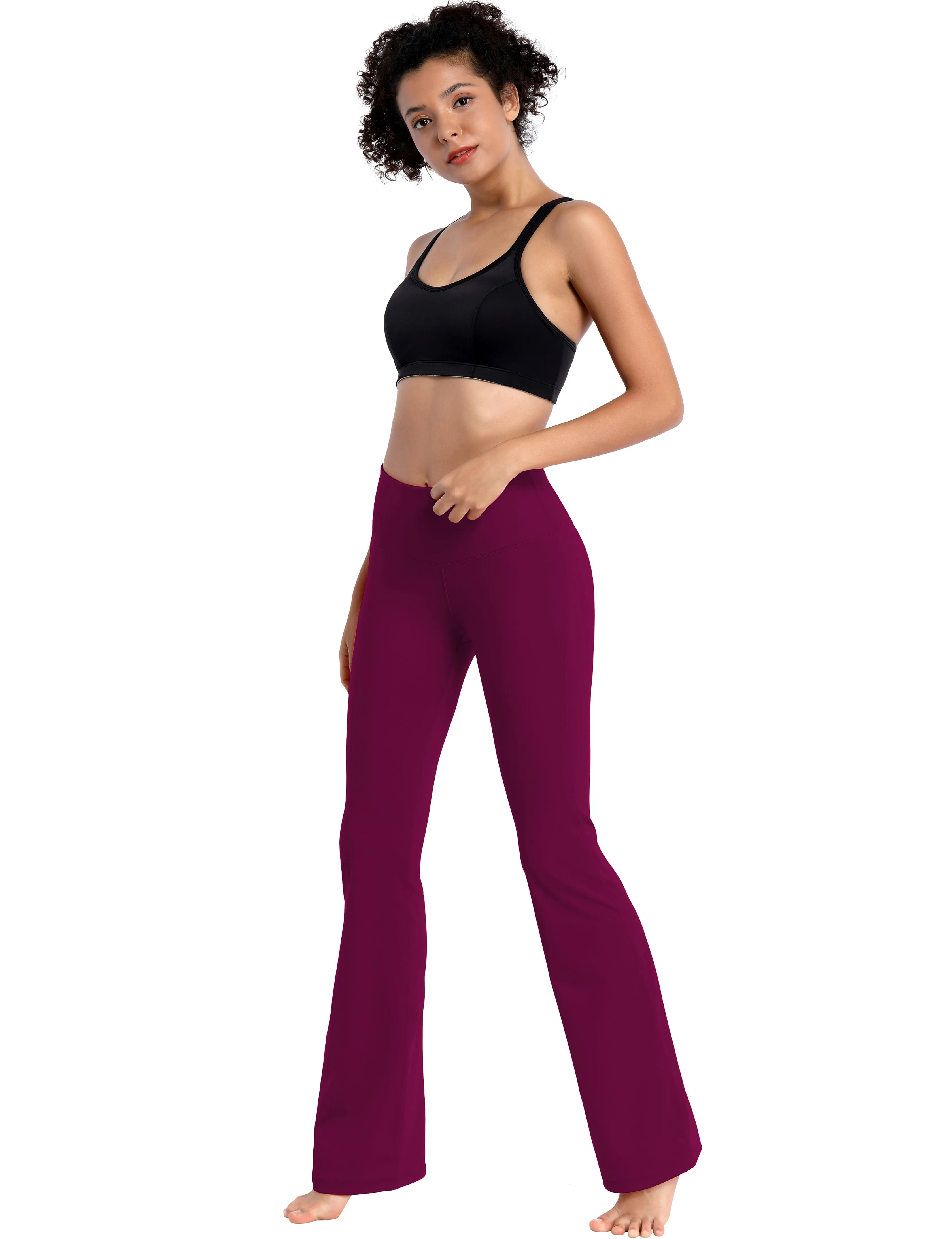 29" 31" 33" 35" 37" High Waist Bootcut Leggings Grapevine_Plus Size
