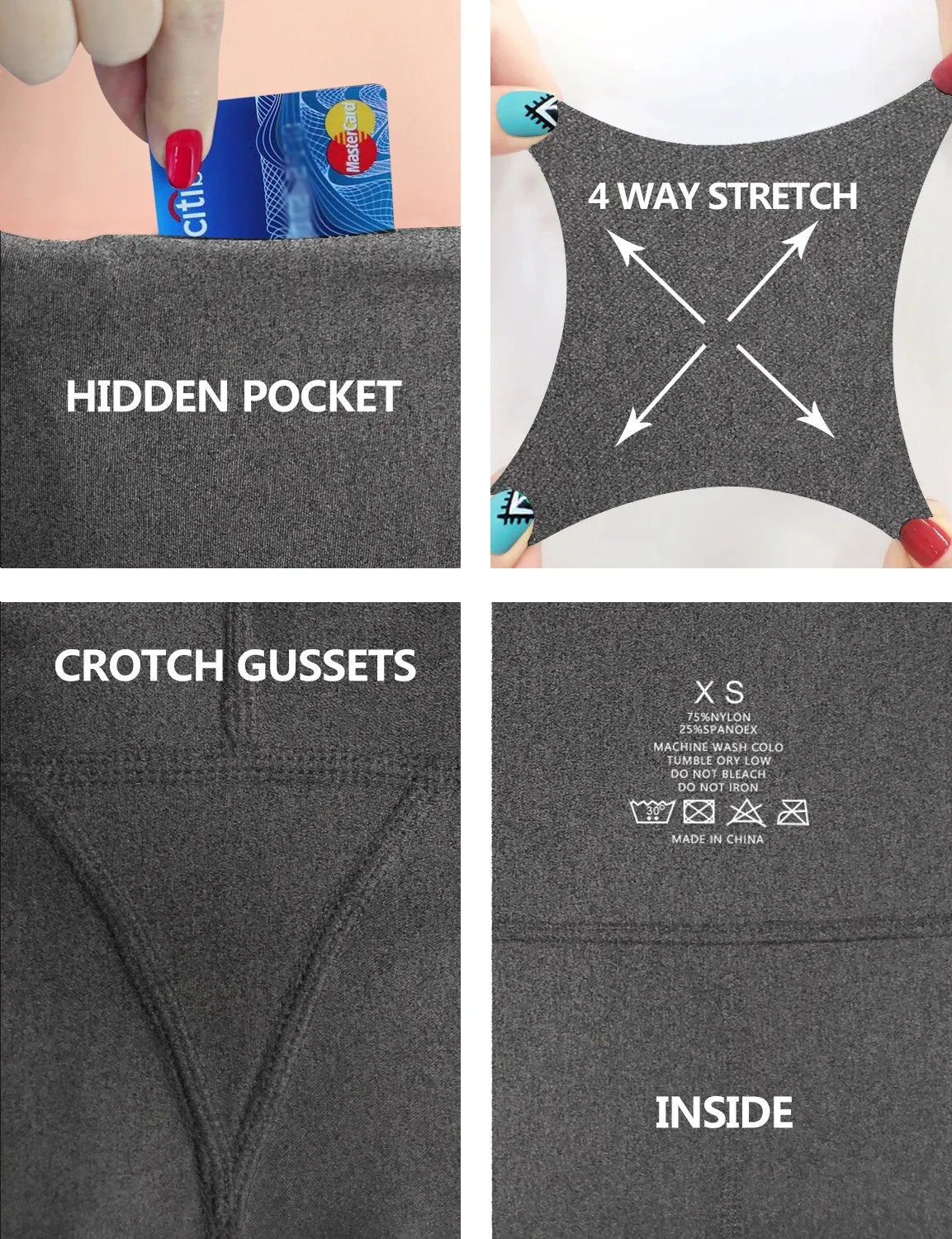 29" 31" 33" 35" 37" High Waist Bootcut Leggings heathercharcoal ins_Gym