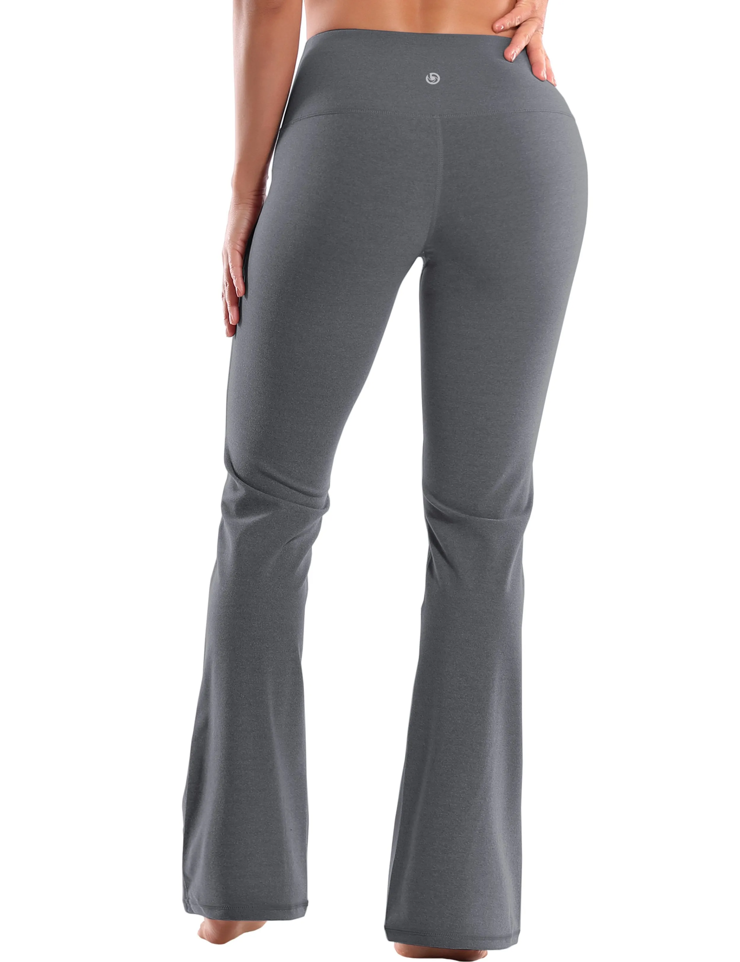 29" 31" 33" 35" 37" High Waist Bootcut Leggings heathercharcoal ins_Plus Size