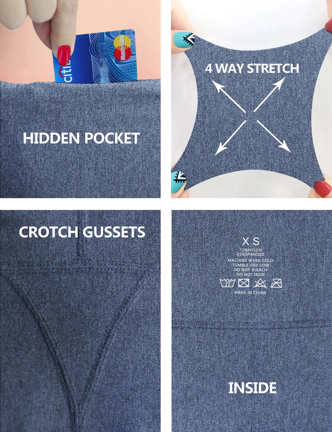 29" 31" 33" 35" 37" High Waist Bootcut Leggings heathernavy_yogastudio