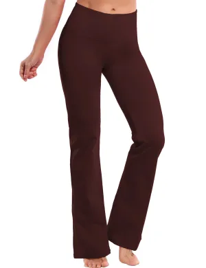 29" 31" 33" 35" 37" High Waist Bootcut Leggings Mahoganymaroon_Biking