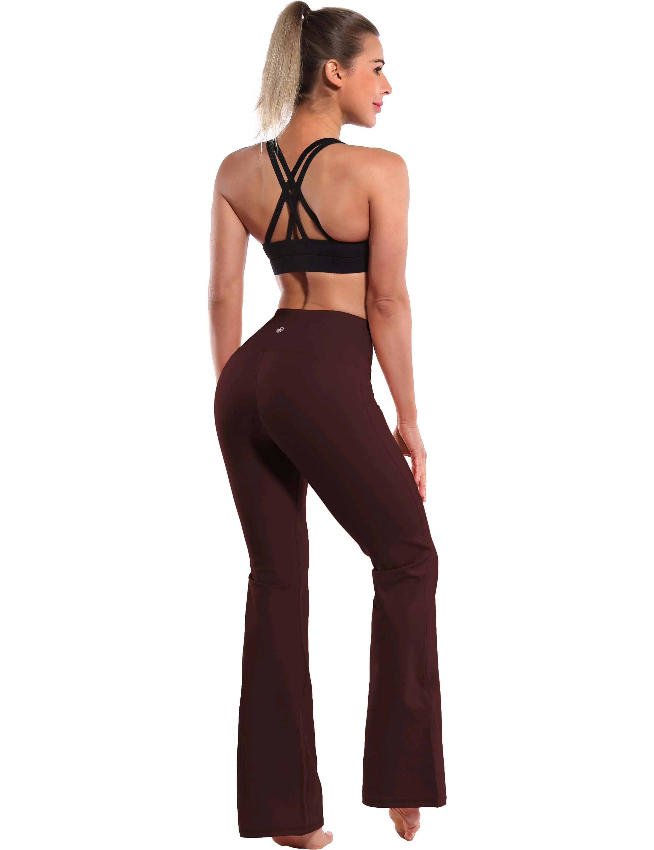 29" 31" 33" 35" 37" High Waist Bootcut Leggings Mahoganymaroon_yogastudio