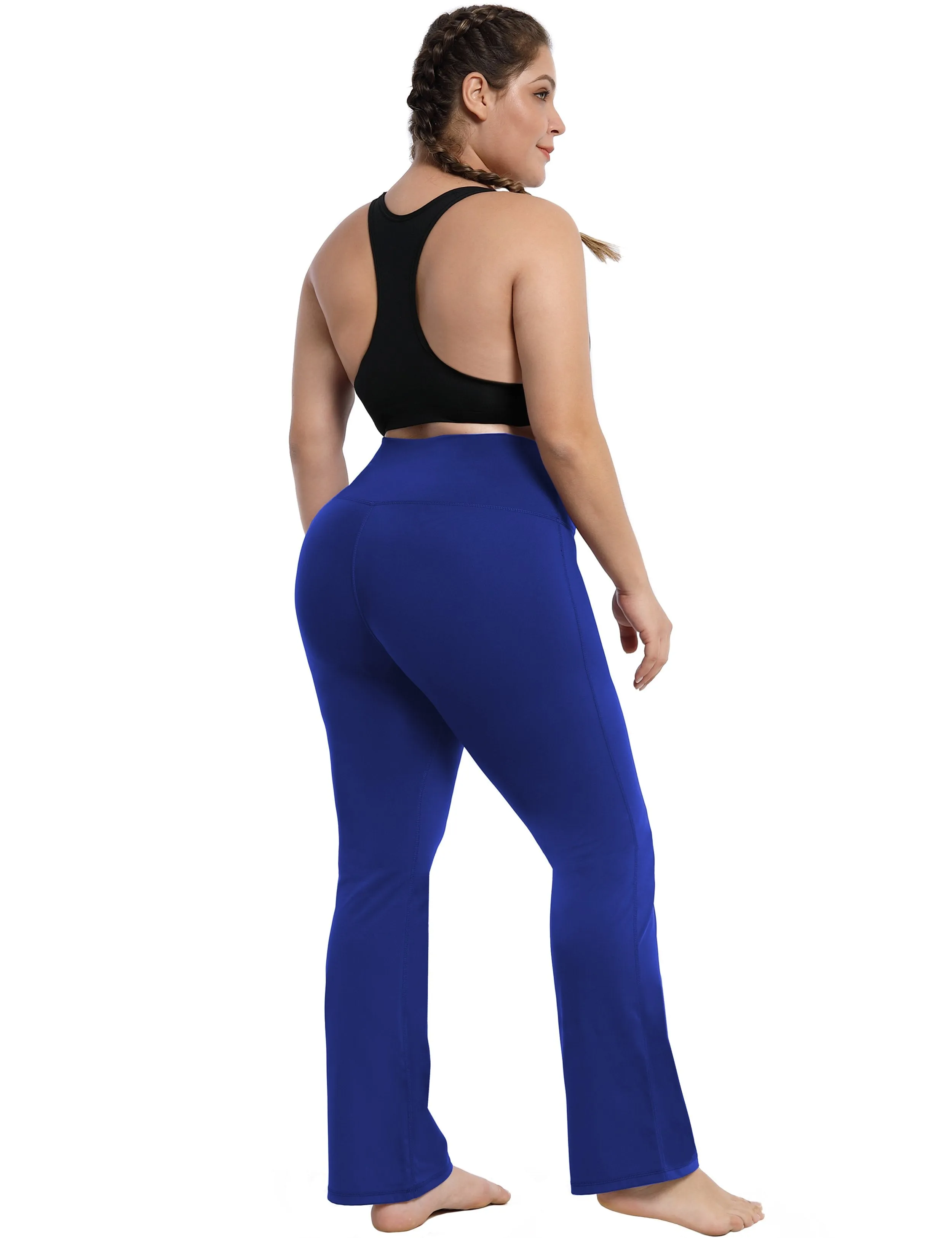 29" 31" 33" 35" 37" High Waist Bootcut Leggings Navy ins_Plus Size