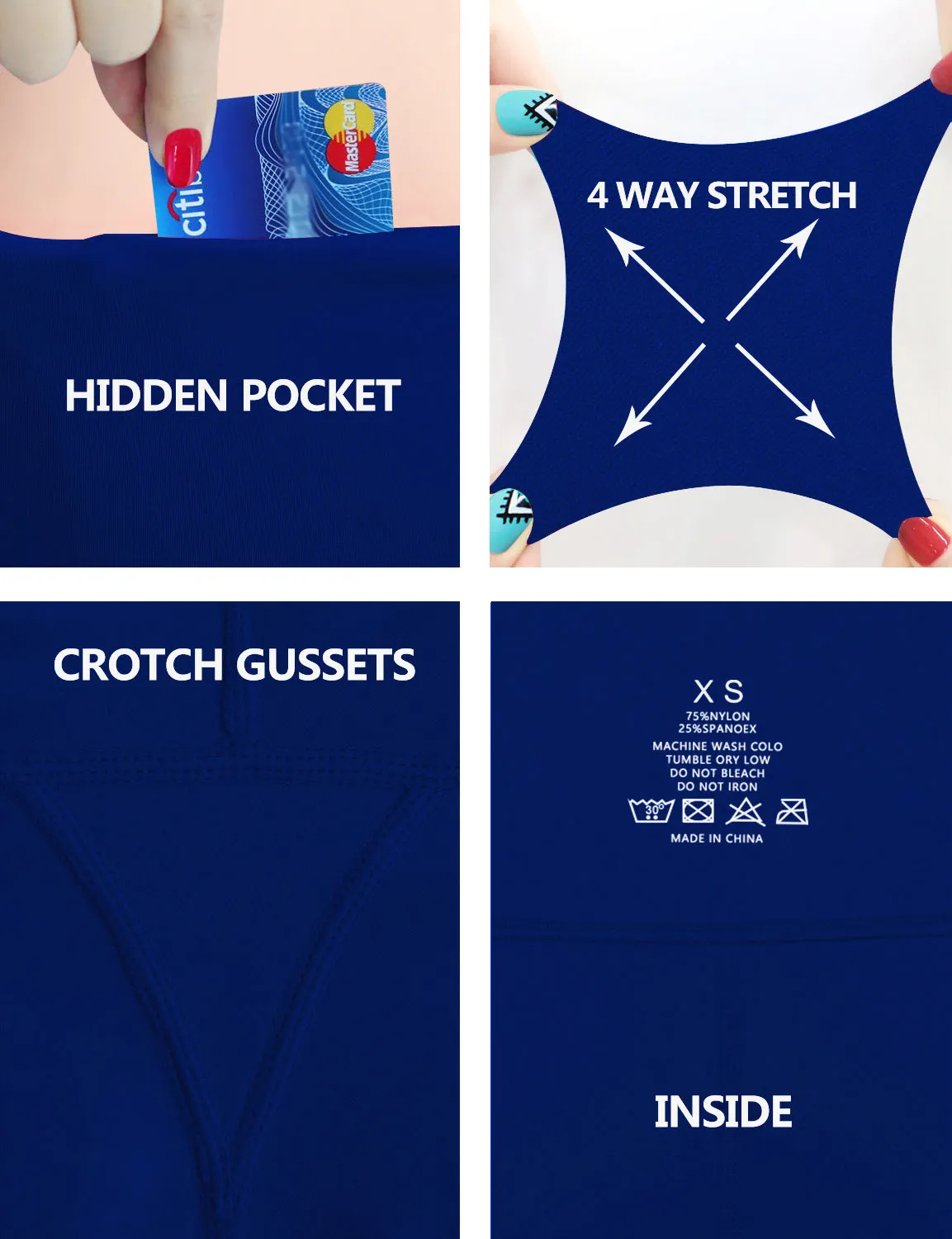29" 31" 33" 35" 37" High Waist Bootcut Leggings Navy_Golf