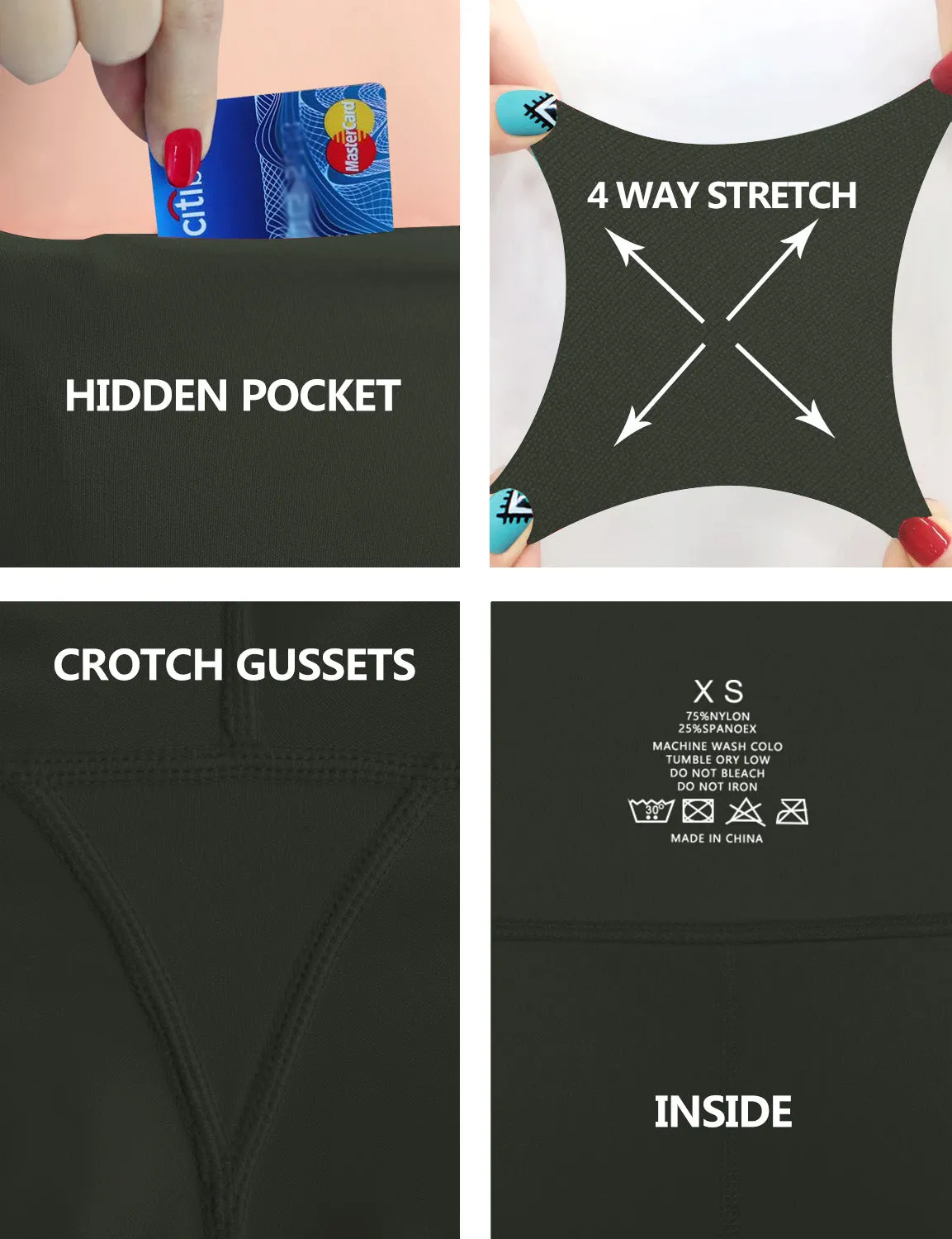 29" 31" 33" 35" 37" High Waist Bootcut Leggings Olivegray_Gym