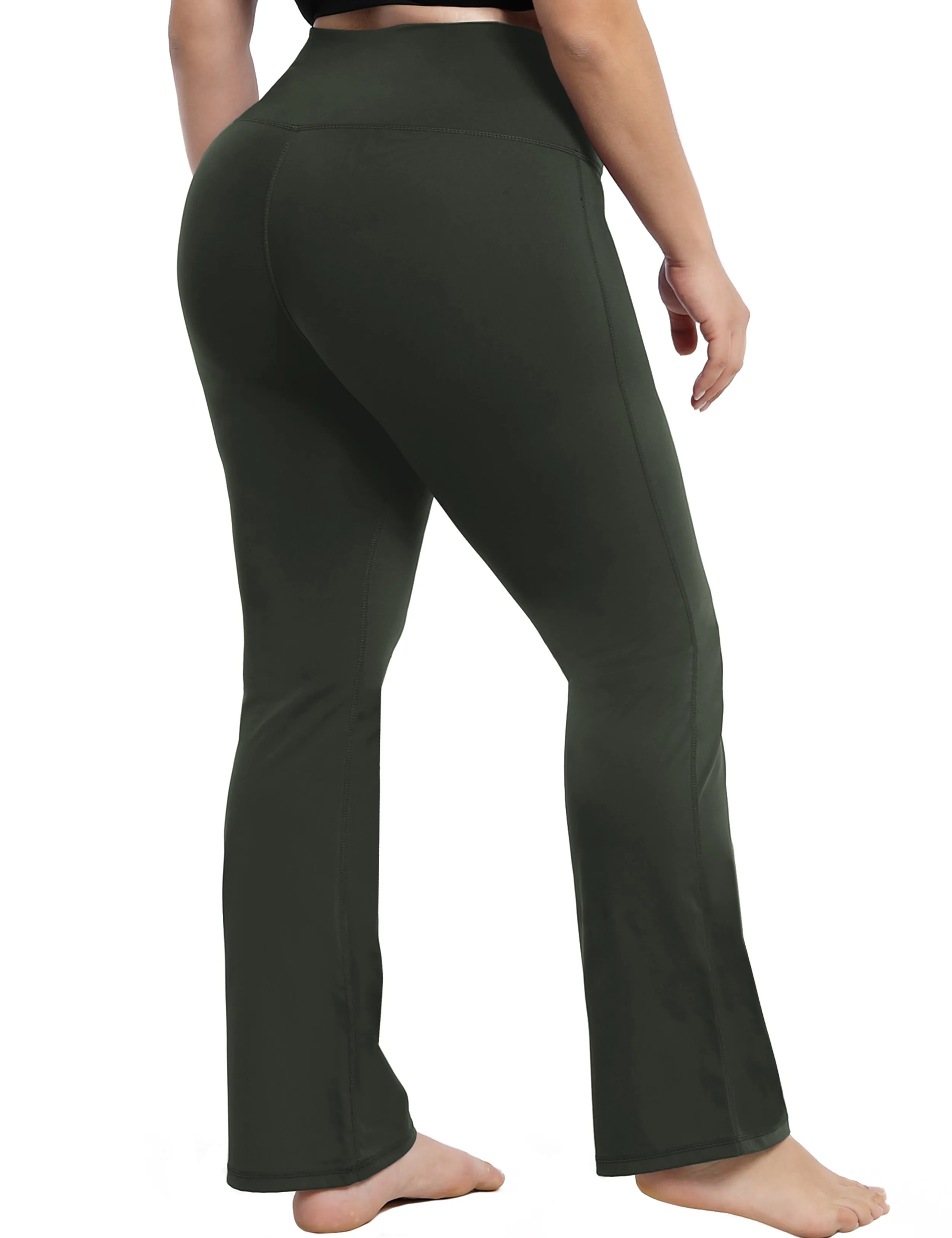 29" 31" 33" 35" 37" High Waist Bootcut Leggings Olivegray_Tall Size