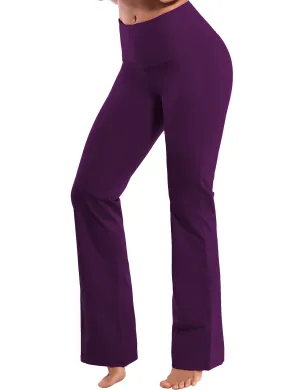 29" 31" 33" 35" 37" High Waist Bootcut Leggings Plum_yogastudio