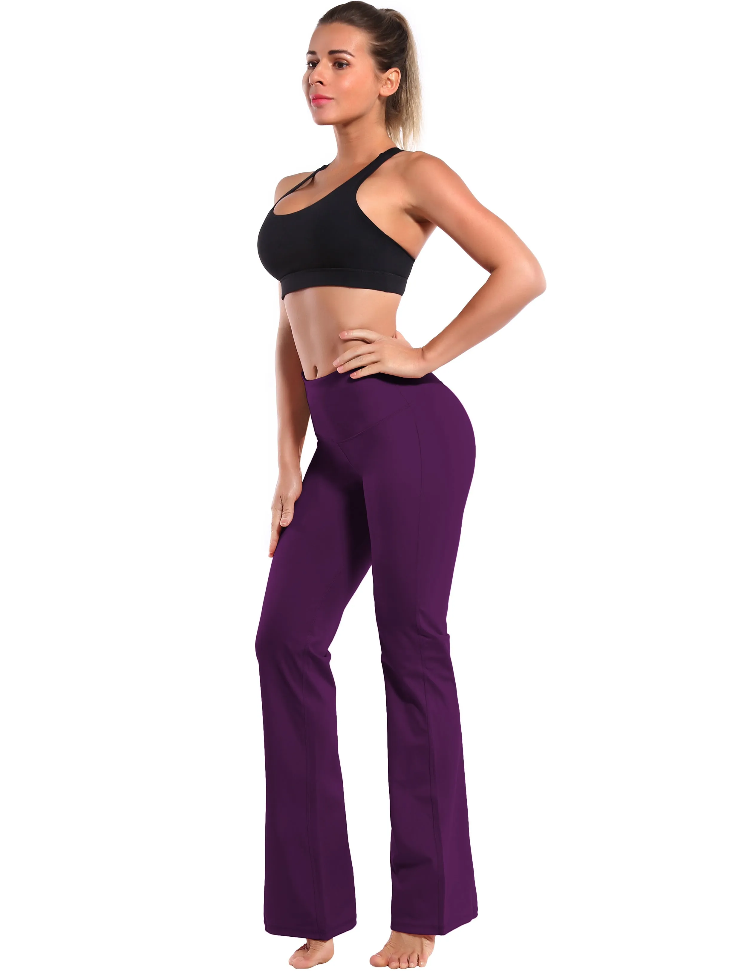 29" 31" 33" 35" 37" High Waist Bootcut Leggings Plum_yogastudio