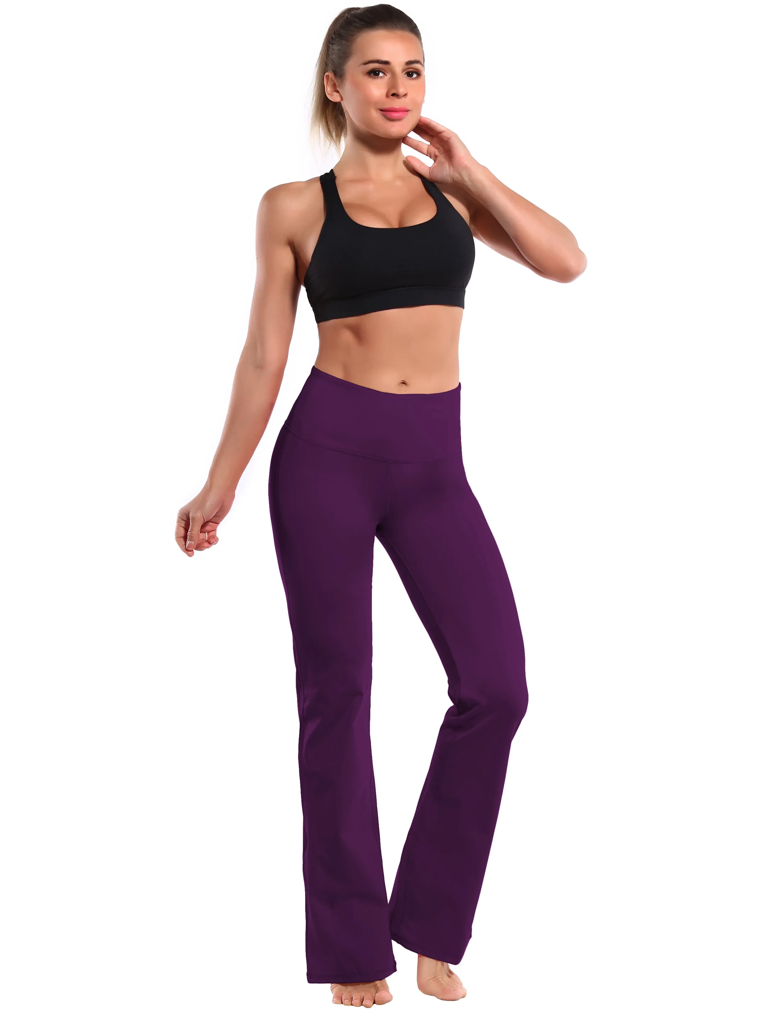 29" 31" 33" 35" 37" High Waist Bootcut Leggings Plum_yogastudio