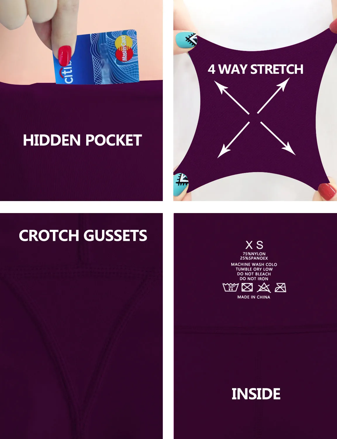 29" 31" 33" 35" 37" High Waist Bootcut Leggings Plum_yogastudio