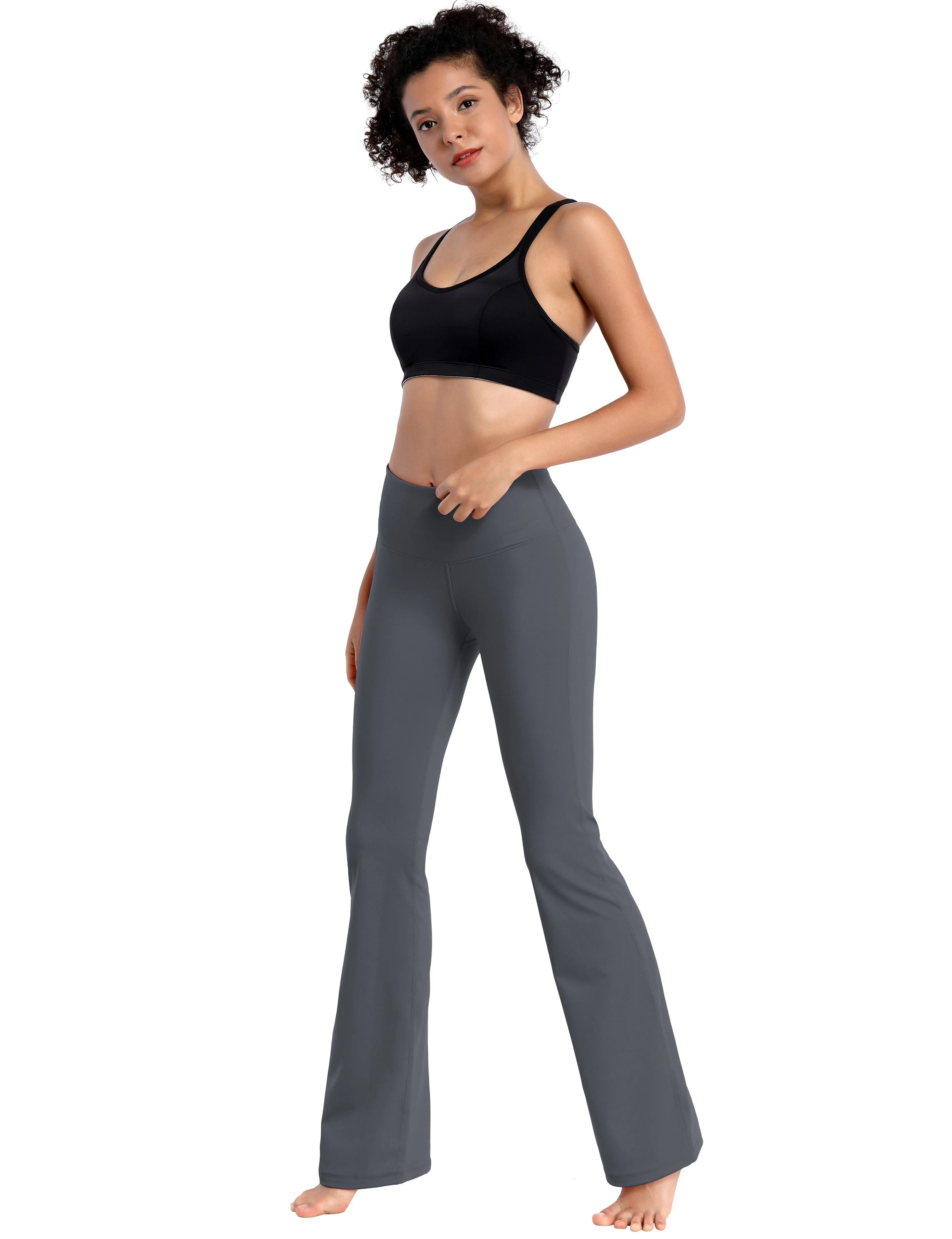 29" 31" 33" 35" 37" High Waist Bootcut Leggings Shadowcharcoal ins_Tall Size