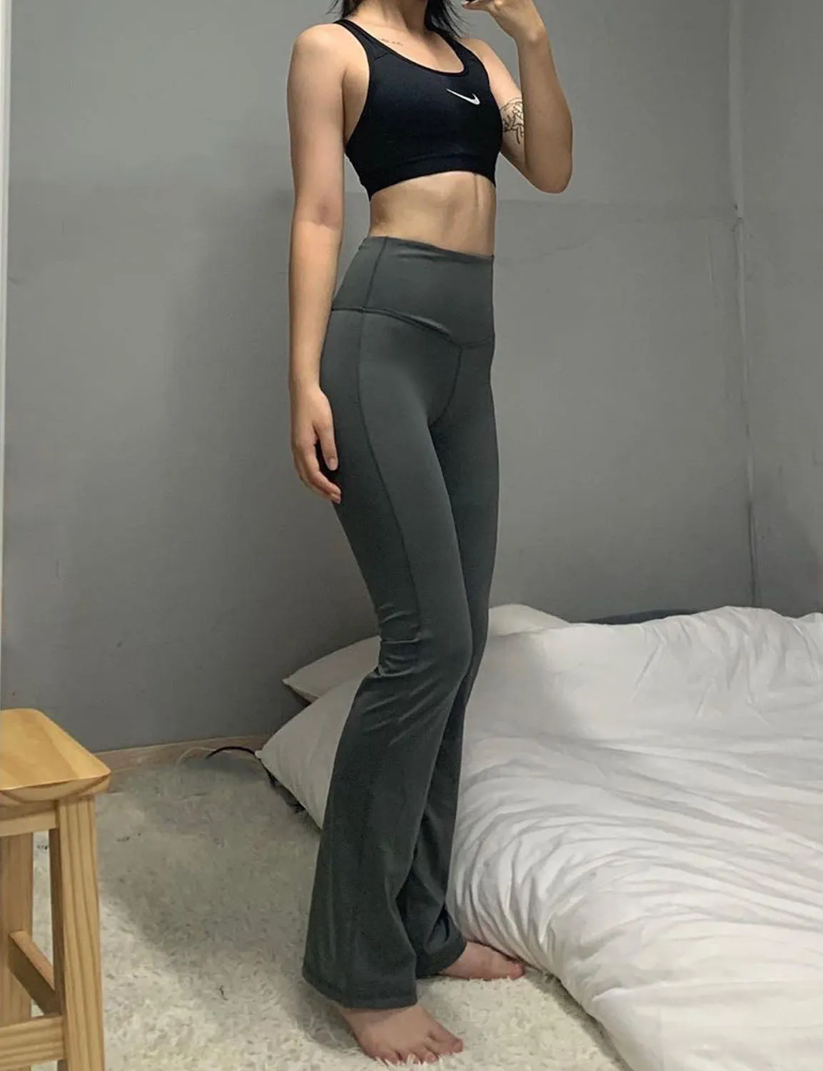 29" 31" 33" 35" 37" High Waist Bootcut Leggings Shadowcharcoal ins_Tall Size