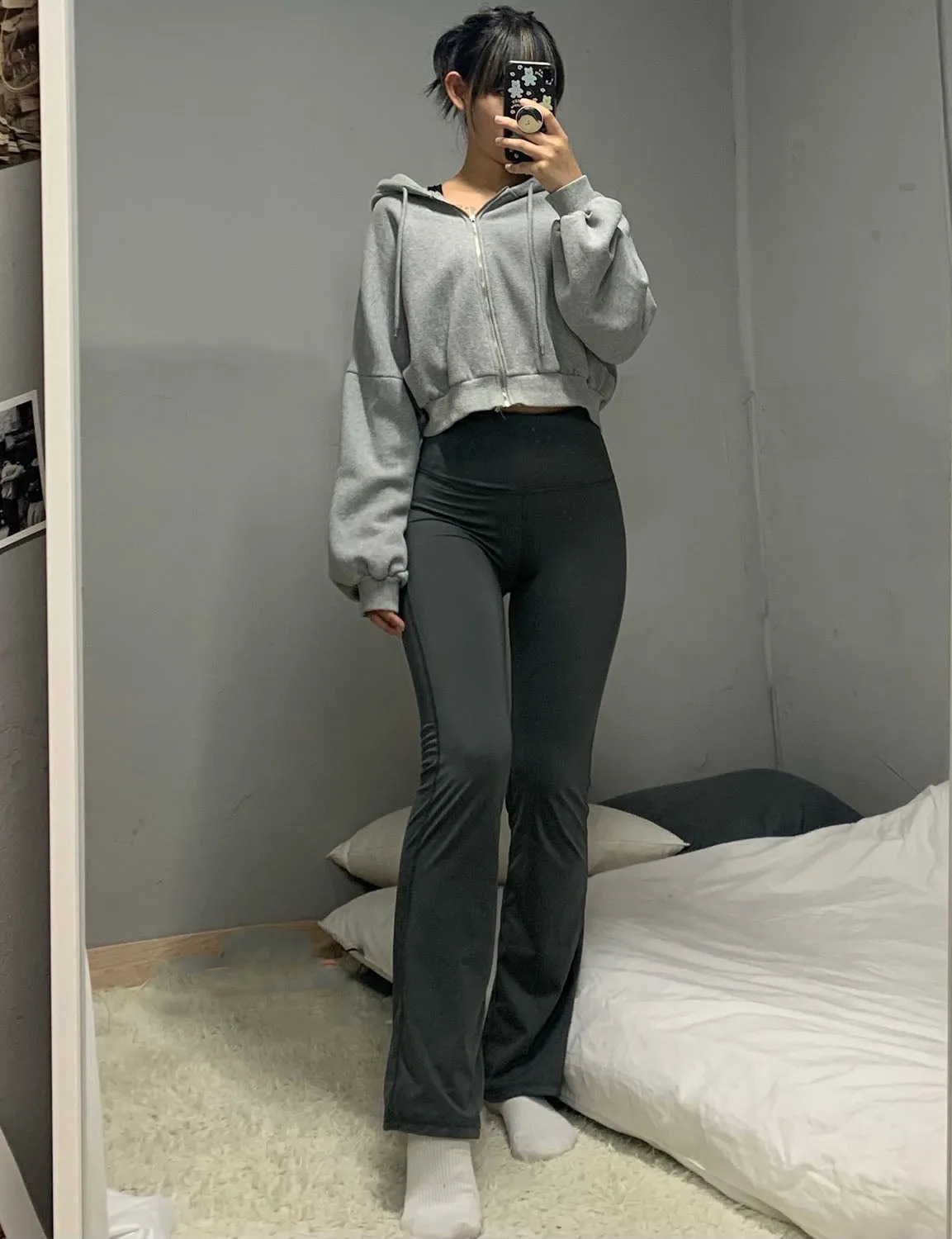 29" 31" 33" 35" 37" High Waist Bootcut Leggings Shadowcharcoal ins_Tall Size